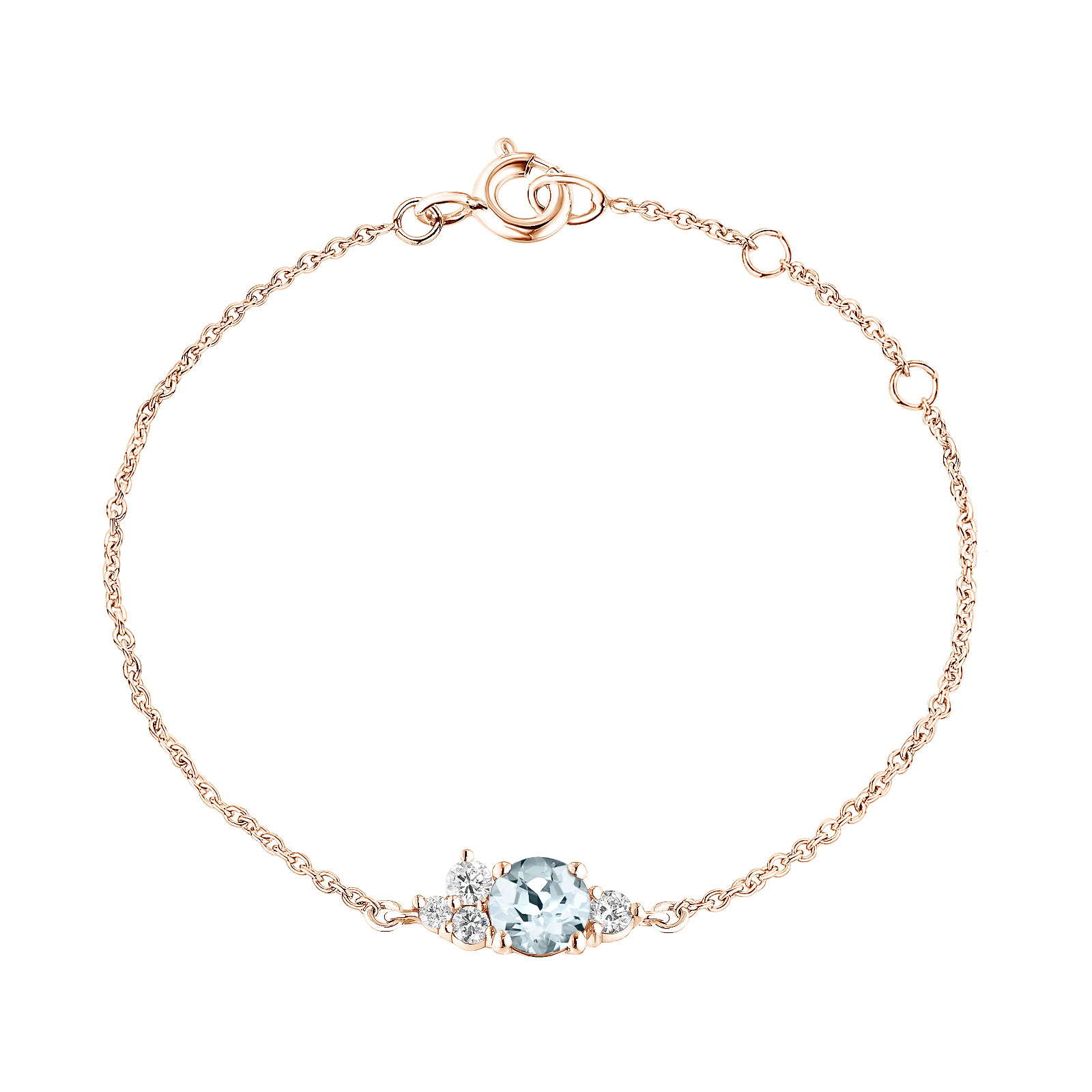 Bracelet Or rose Aigue-marine et diamants Baby EverBloom 1