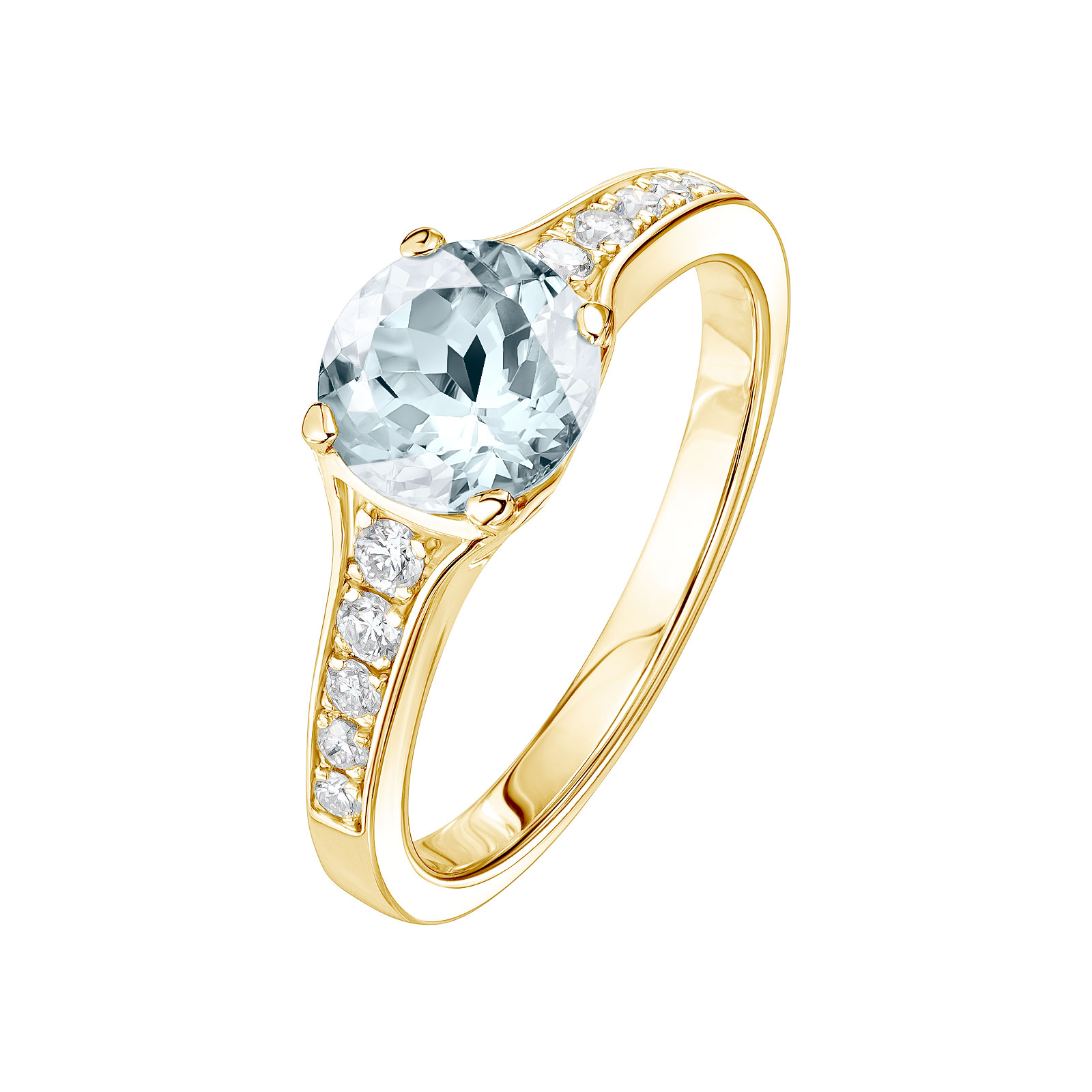 Bague Or jaune Aigue-marine et diamants Victoria 1