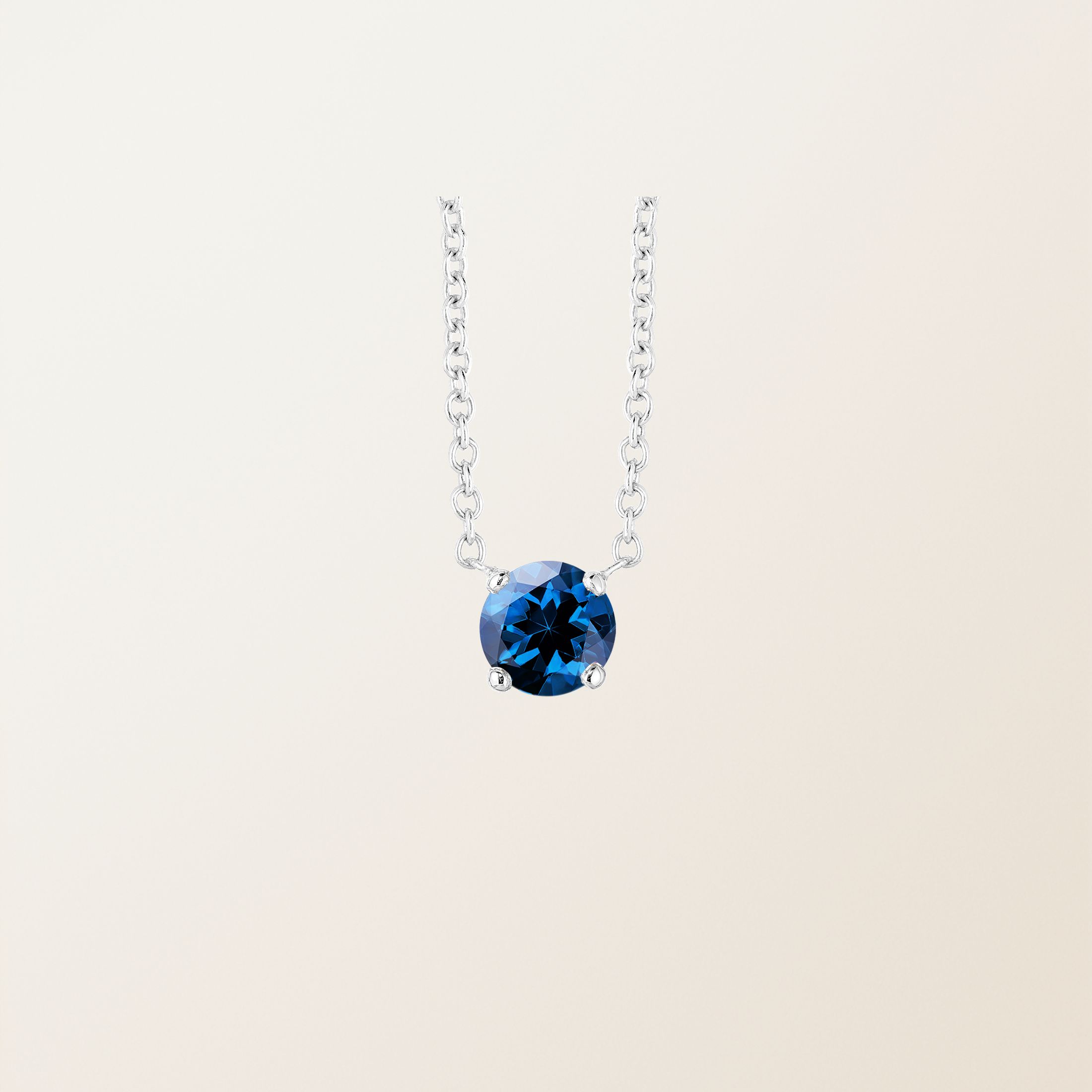 Pendentif Or blanc 18 cts Saphir Lady XL