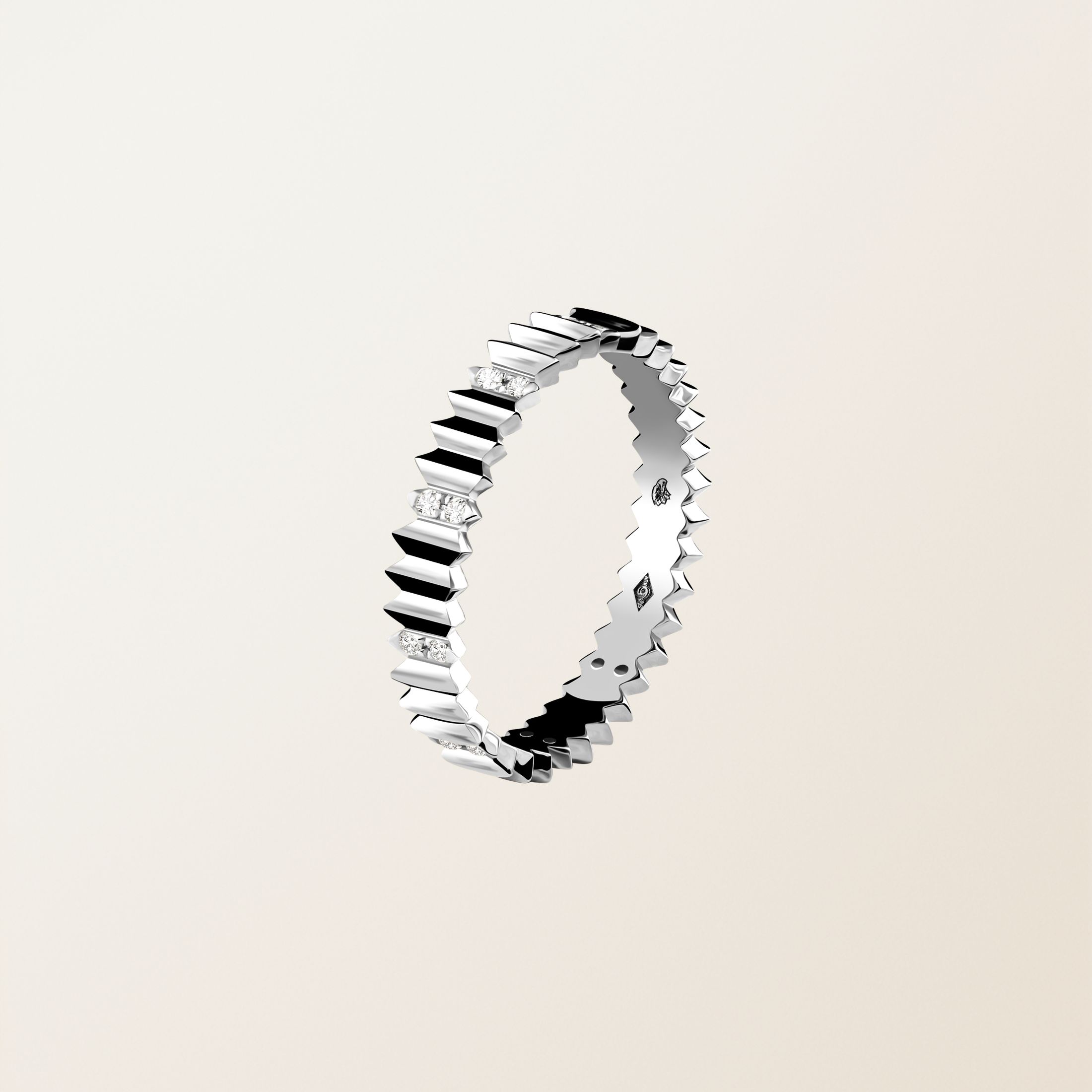 リング 18金ホワイトゴールド ダイヤモンド Entaille S Pavée