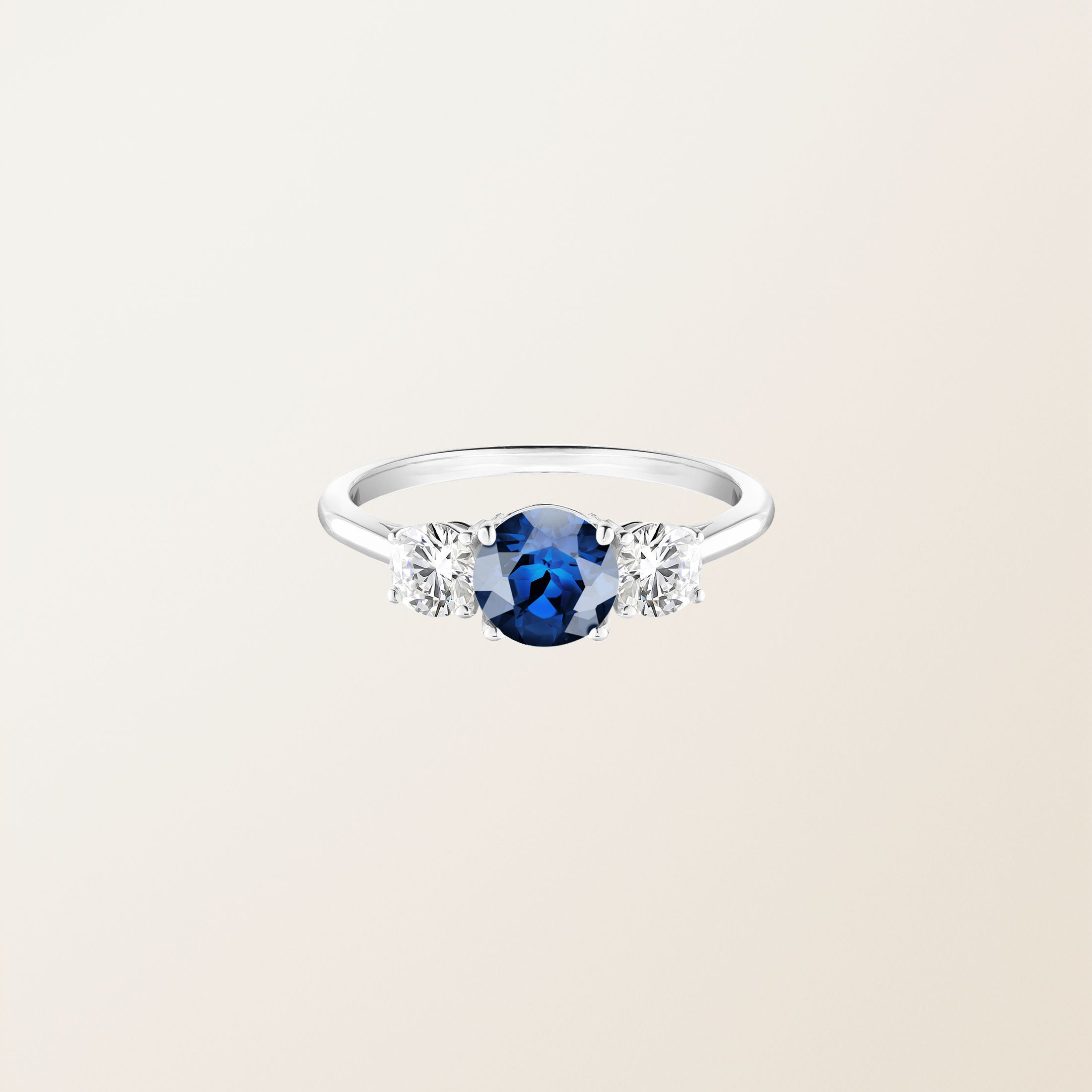 Bague Or blanc 18 cts Saphir Little Lady Duo