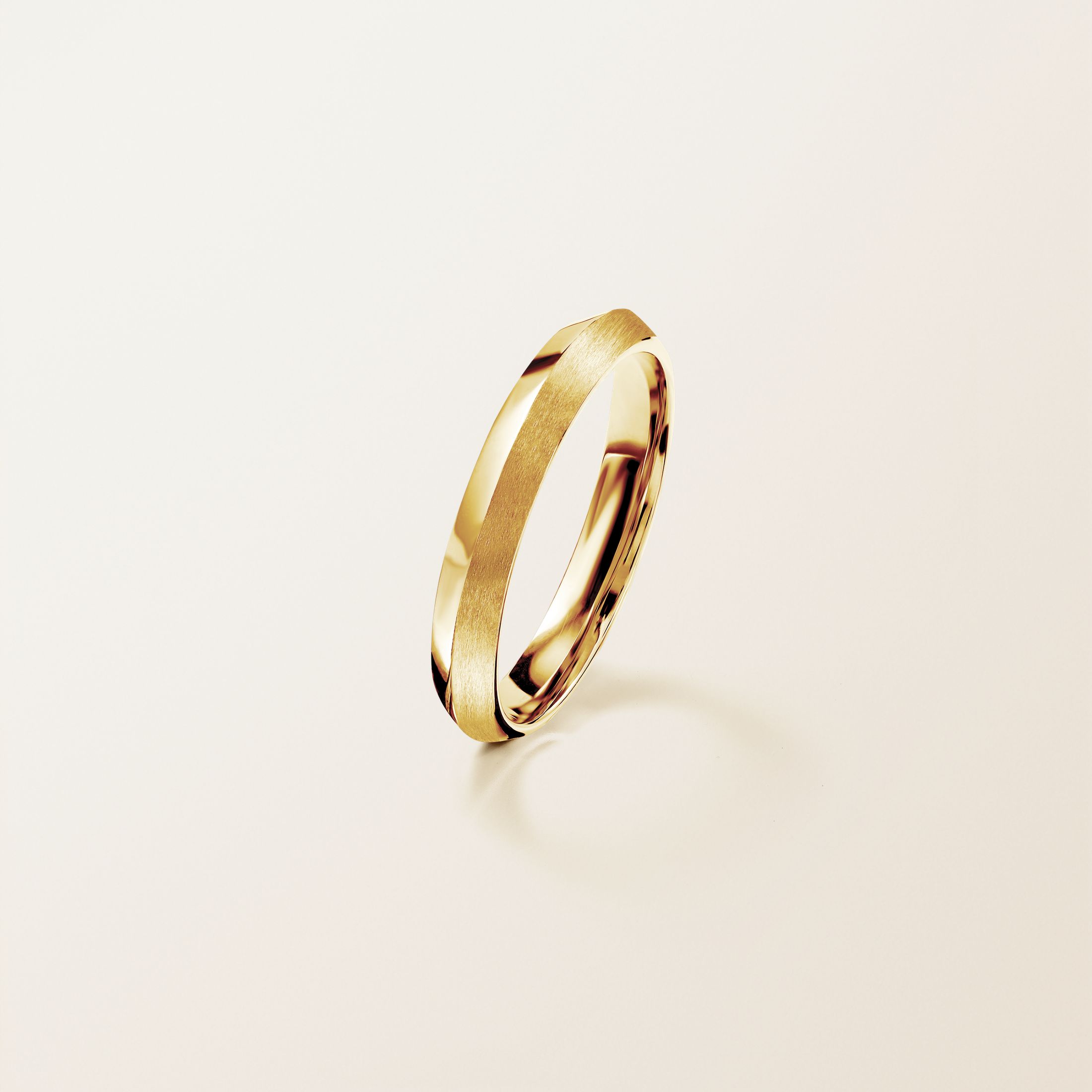 結婚指輪 18金イエローゴールド Thésée Love Brossée 3,5 mm
