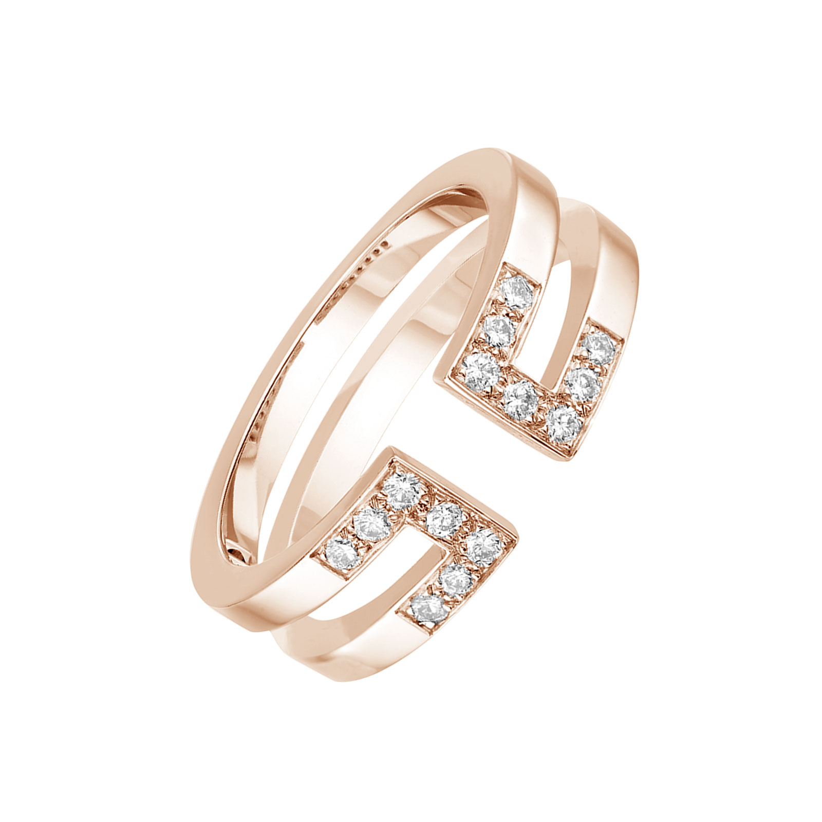 Bague Or rose Diamant Ariane Semi Pavée 1
