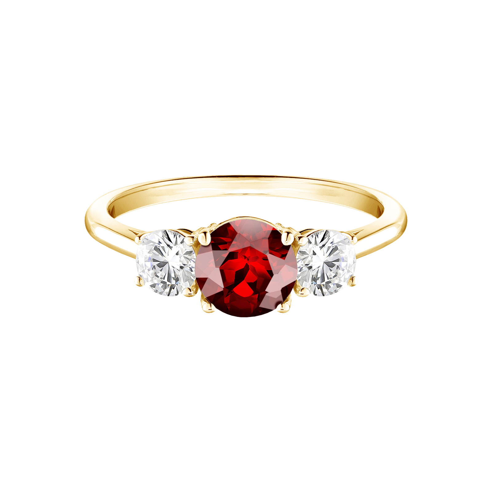 Bague Or jaune Grenat Little Lady Duo 1