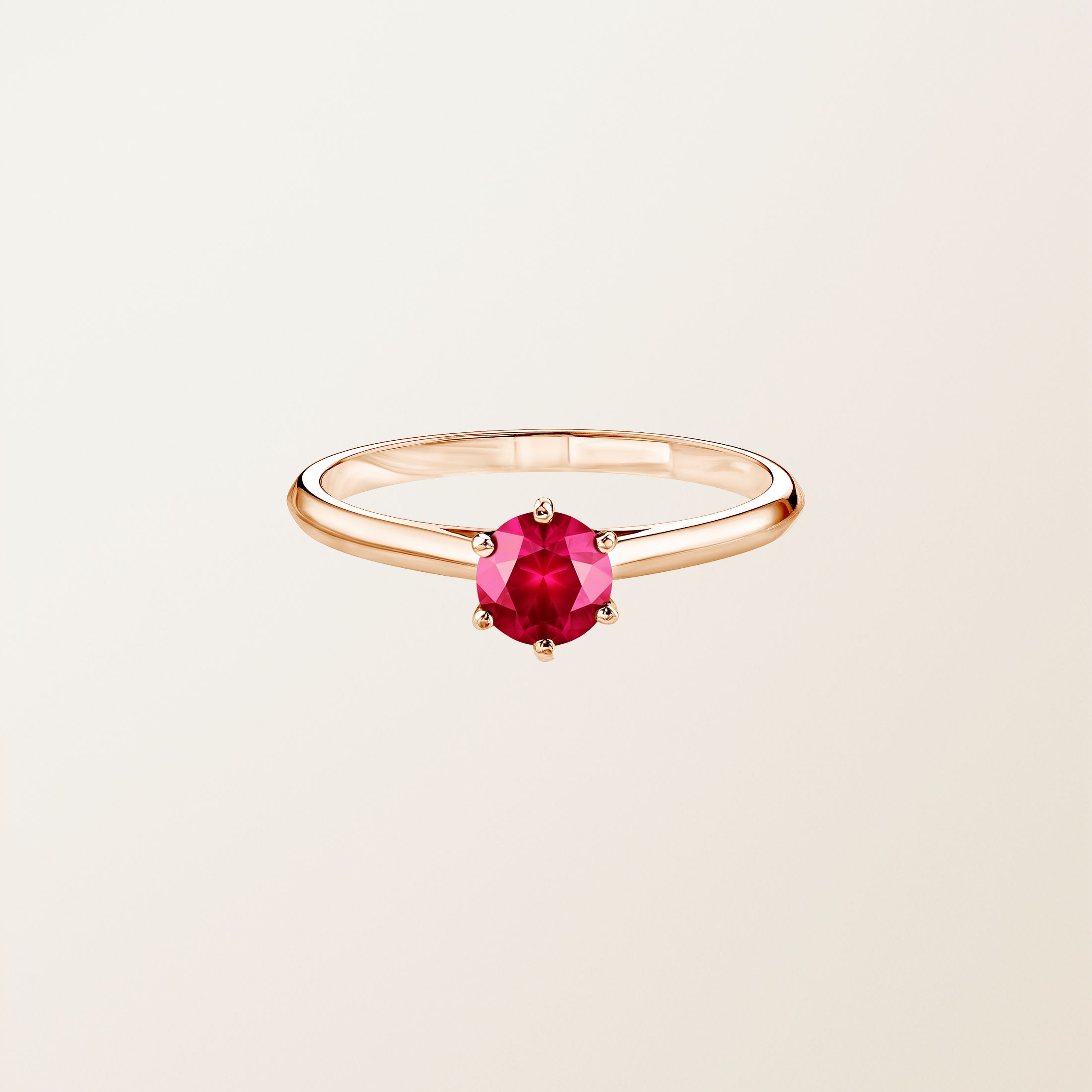 Bague Or rose 18 cts Rubis Little Lady