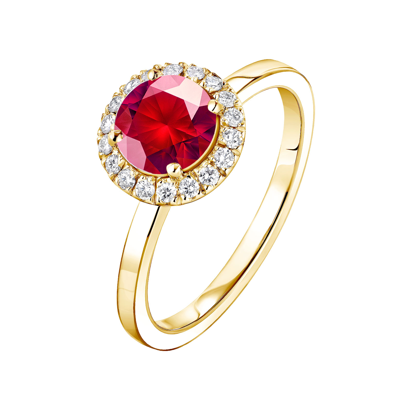 Bague Or jaune Rubis et diamants Rétromantique L 1