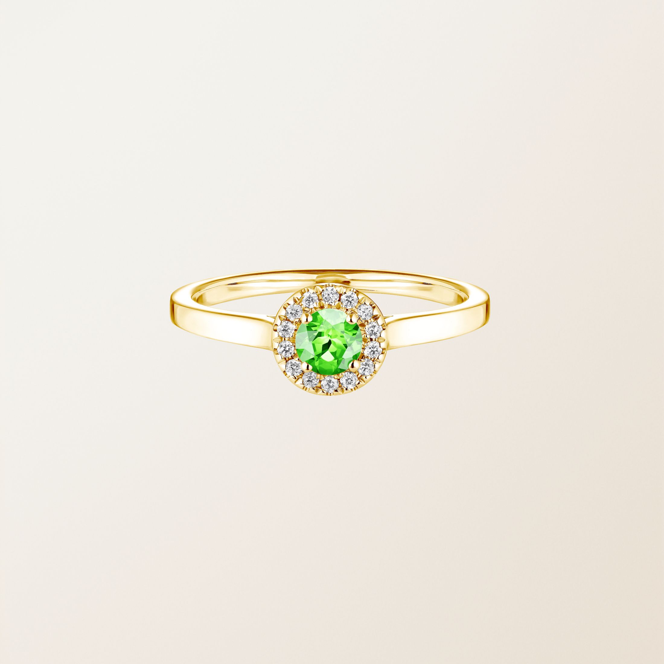 Bague Or jaune 18 cts Tsavorite Rétromantique S