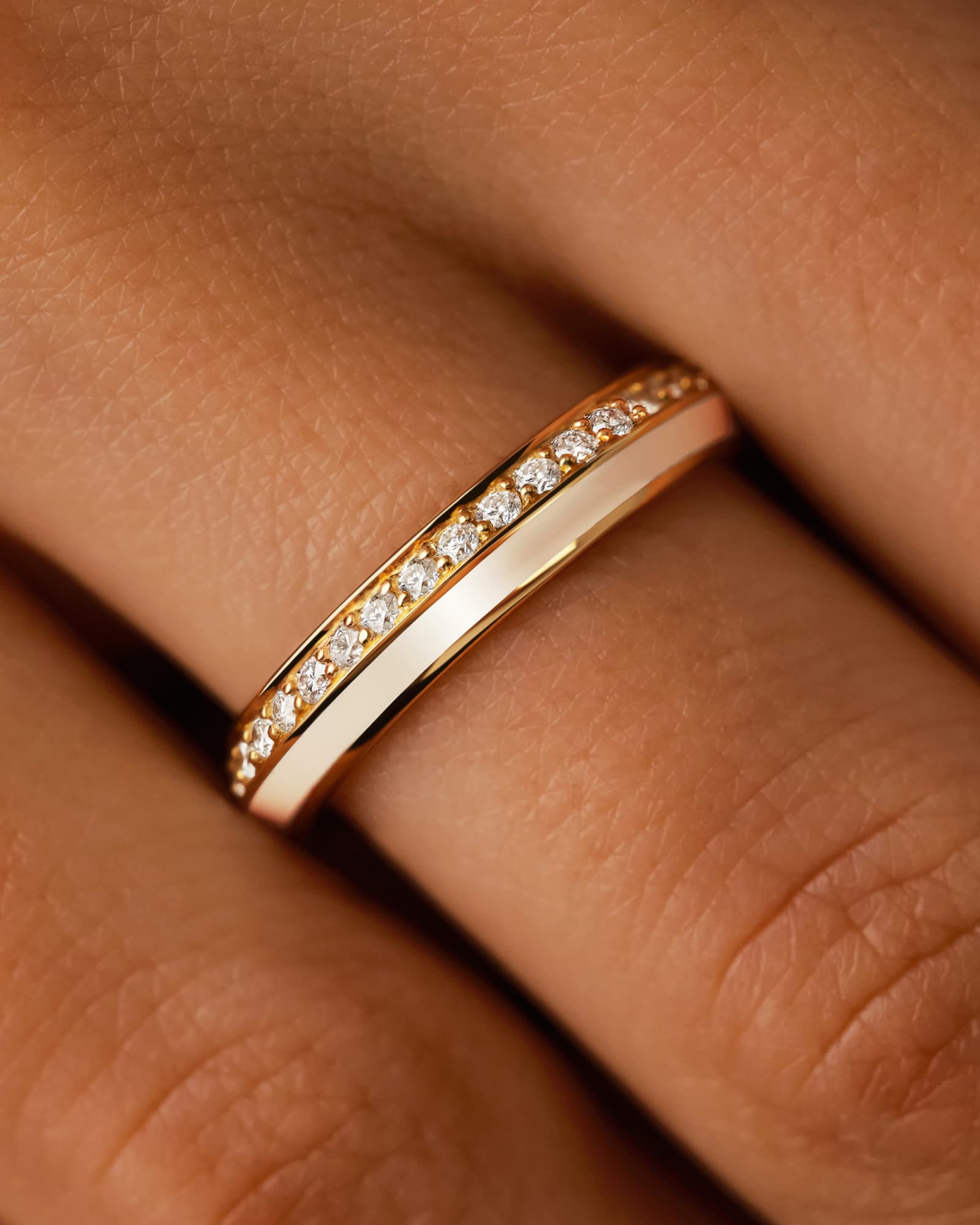 Bague Or jaune Diamant et Laque blanche Ariane Tilt Laque Blanche 3 mm 3