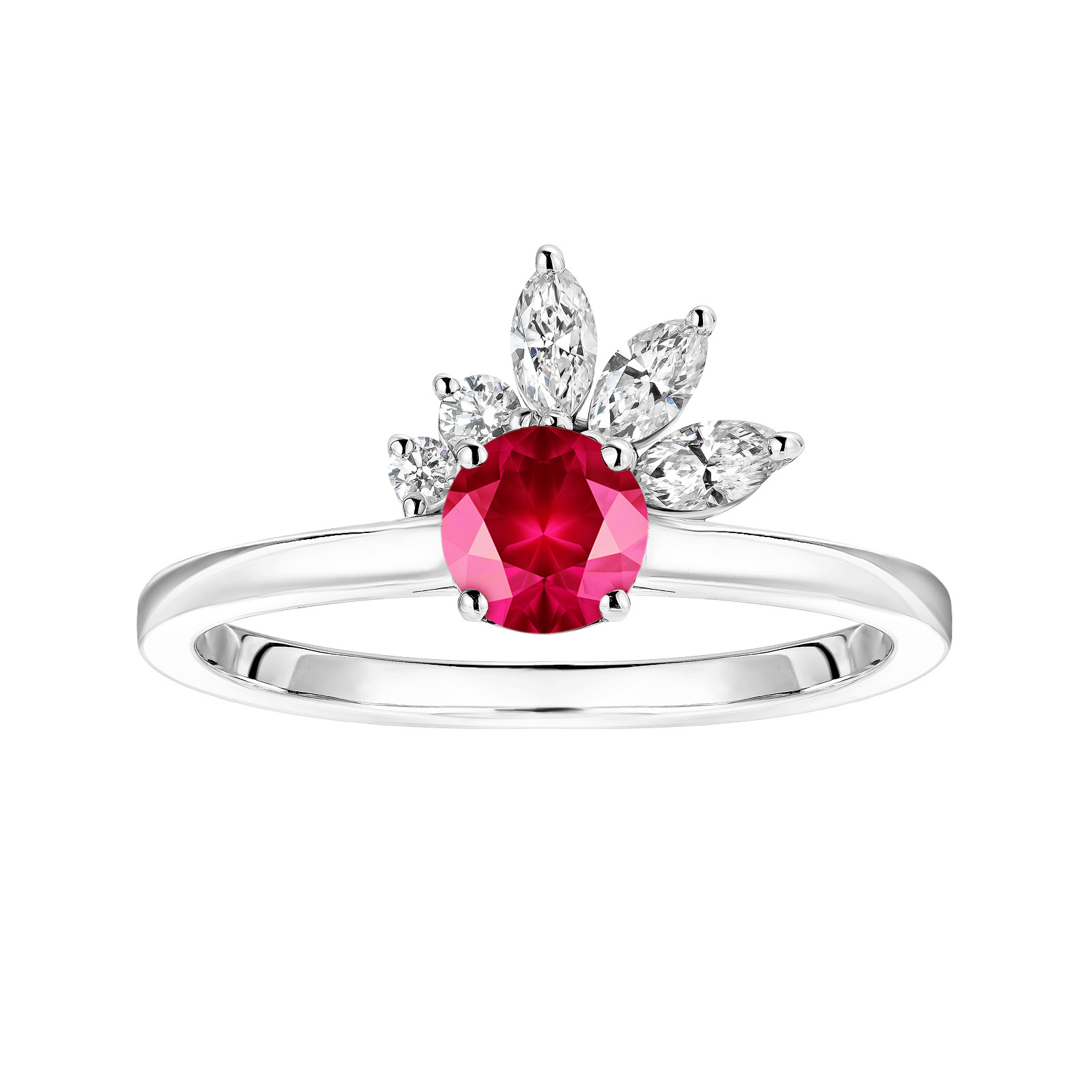 Bague Platine Rubis et diamants Little EverBloom 1