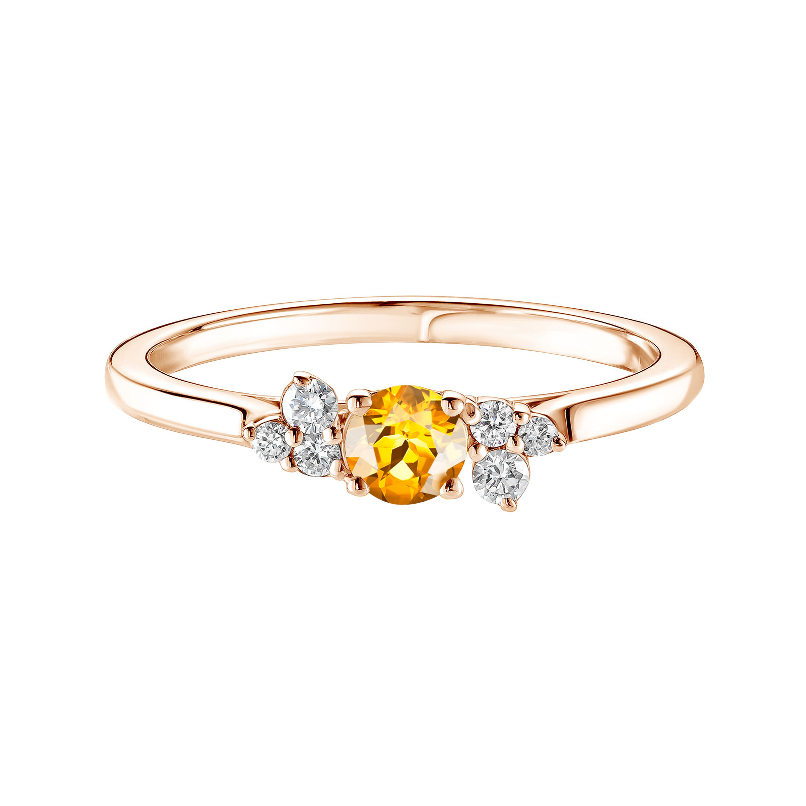 Bague Or rose Citrine et diamants Baby EverBloom 1