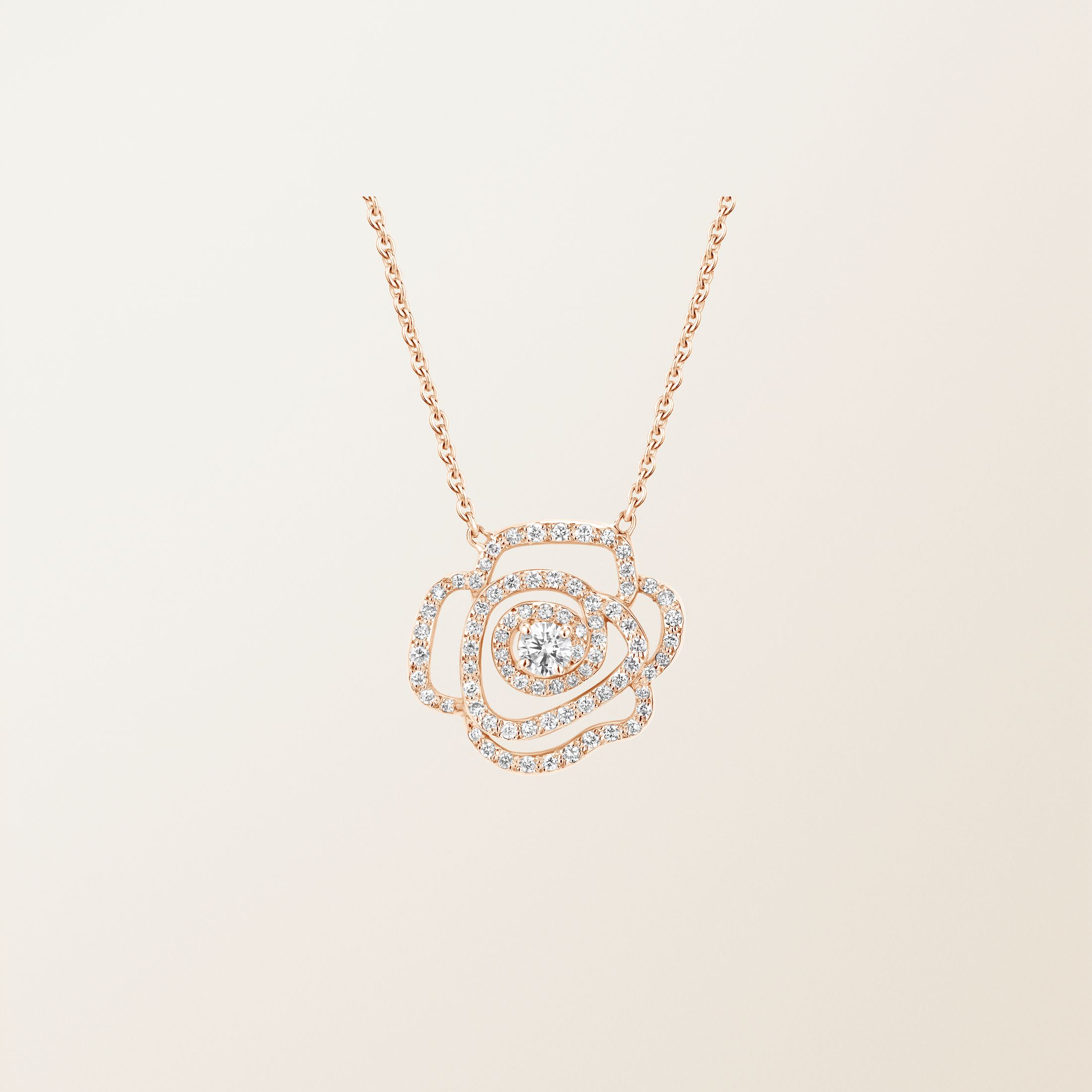 Pendentif Or rose 18 cts Diamant PrimaRosa Alta