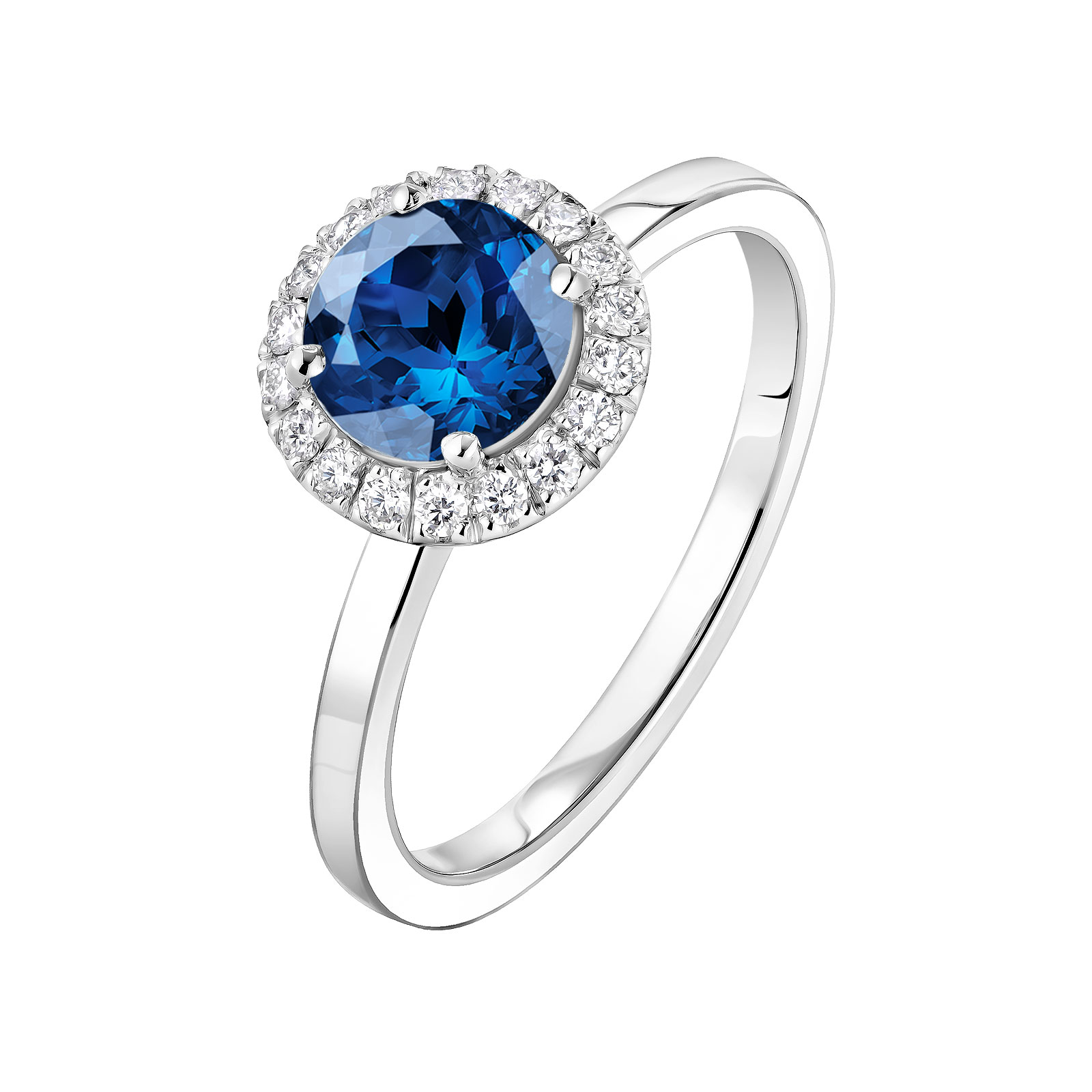 Bague Platine Saphir et diamants Rétromantique L 1