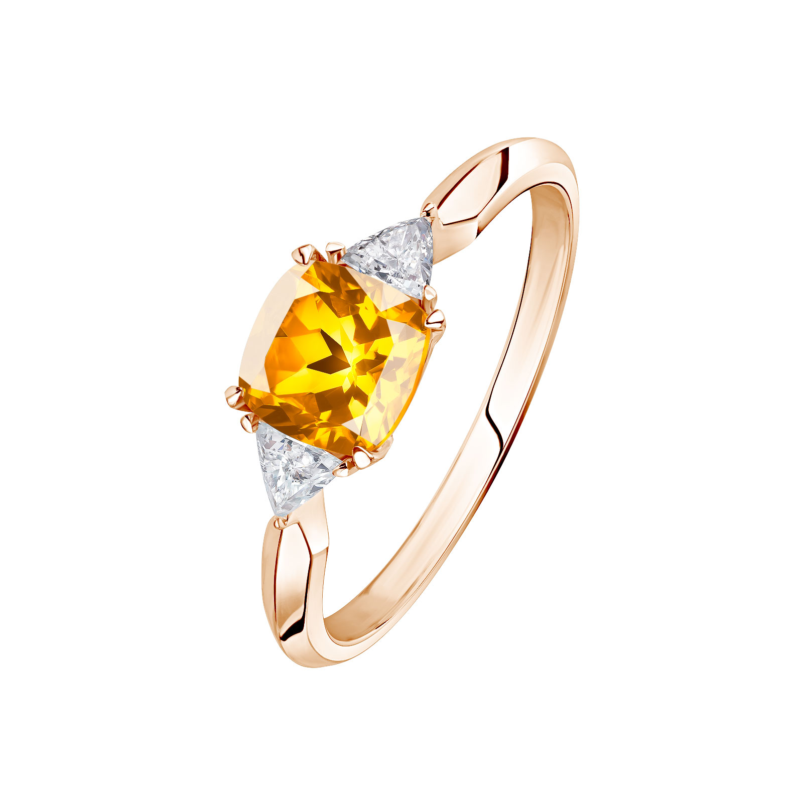 Bague Or rose Citrine et diamants Kennedy 1