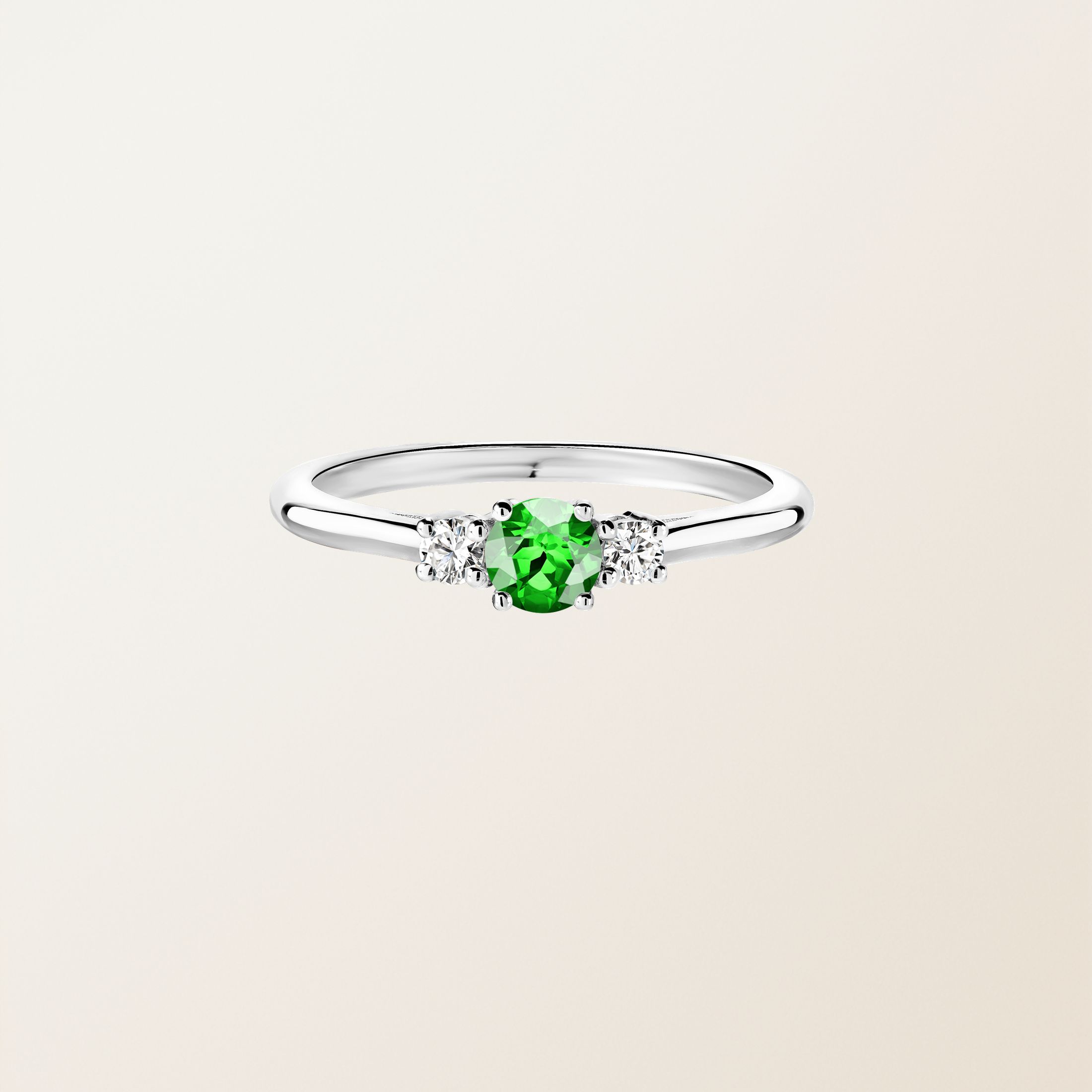Bague Or blanc 18 cts Tsavorite Baby Lady Duo