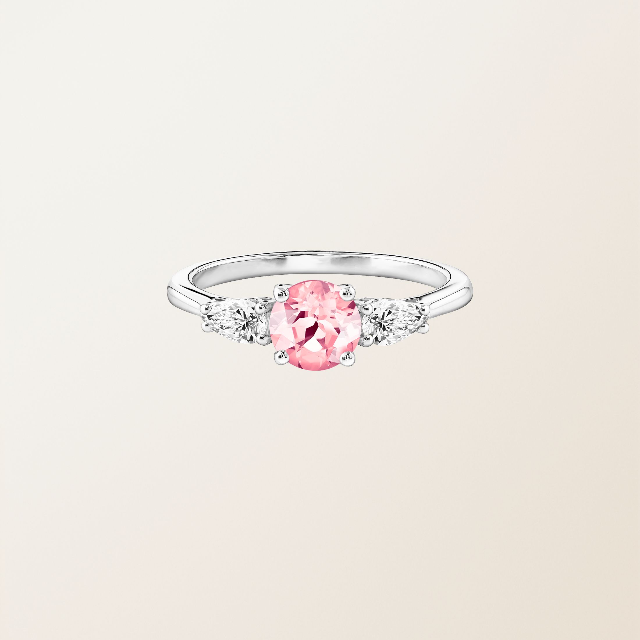 Bague Or blanc 18 cts Tourmaline Lady Duo de Poires