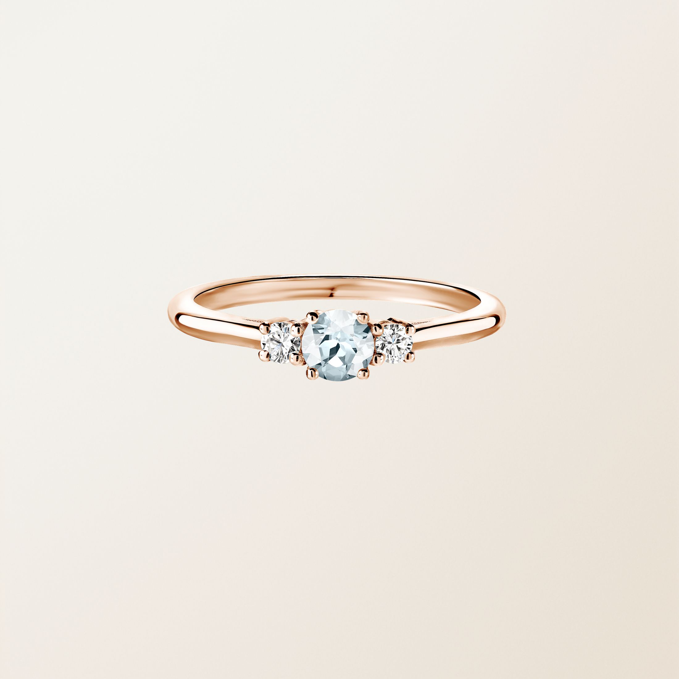Ring 18K Roségold Aquamarin Baby Lady Duo