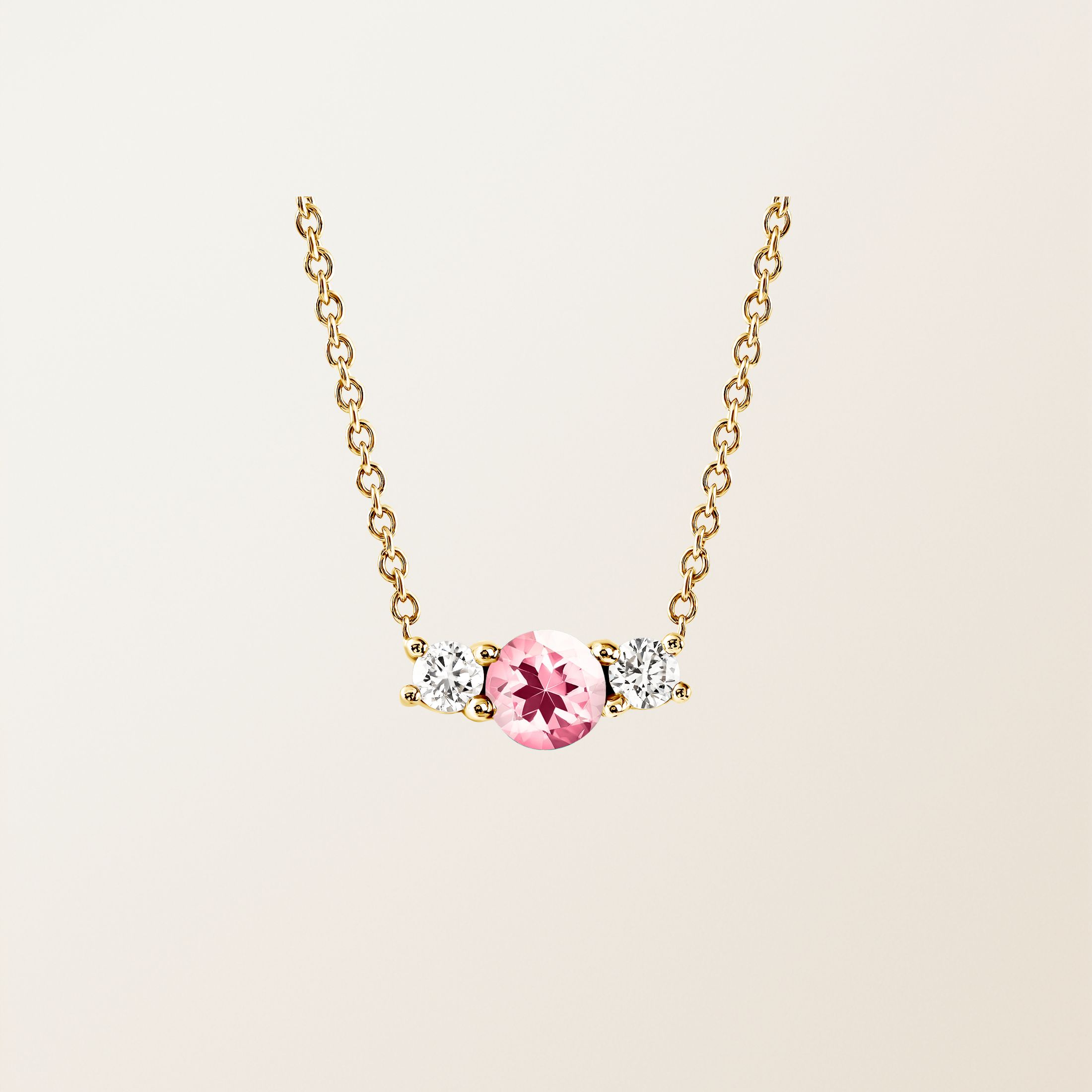 Pendentif Or jaune 18 cts Tourmaline Lady Duo