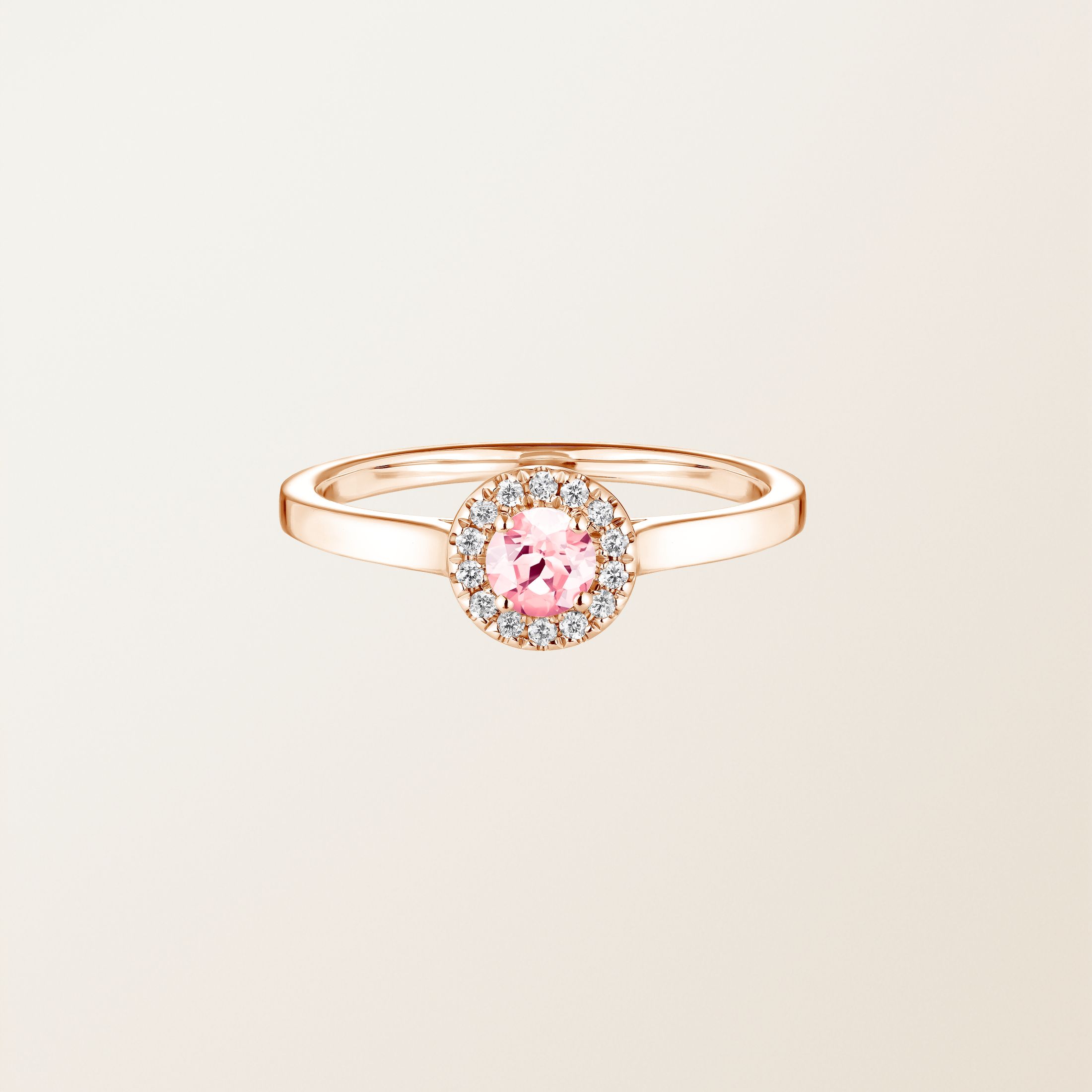 Bague Or rose 18 cts Tourmaline Rétromantique S
