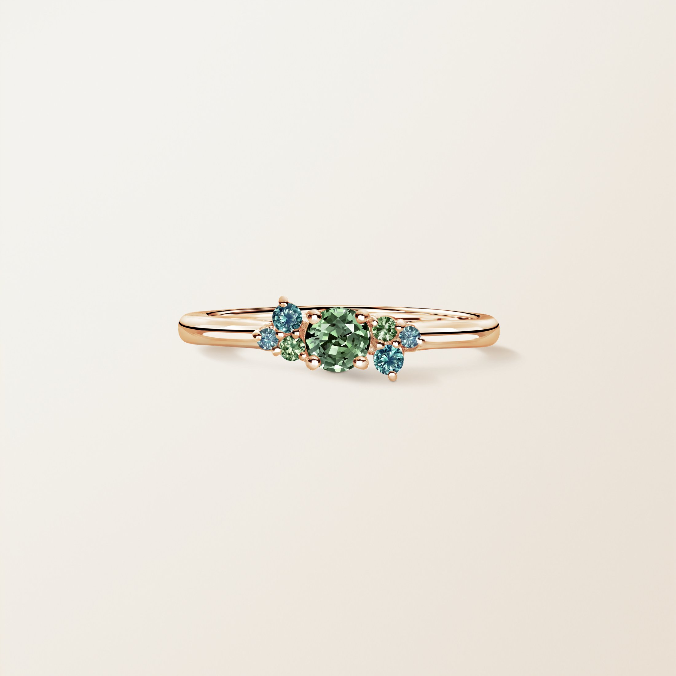 Or rose, Saphir Vert