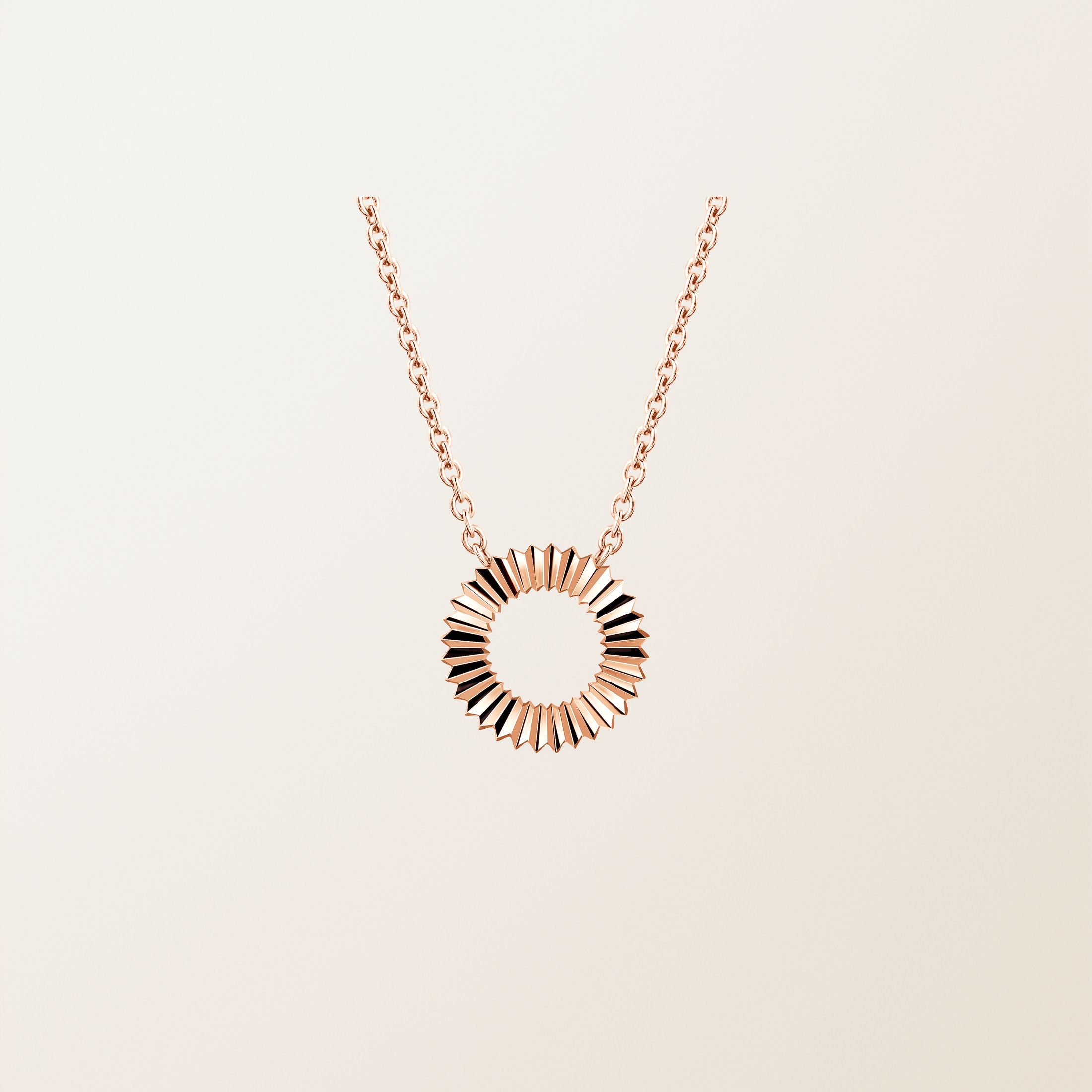 Pendentif Or rose 18 cts Entaille Rayons