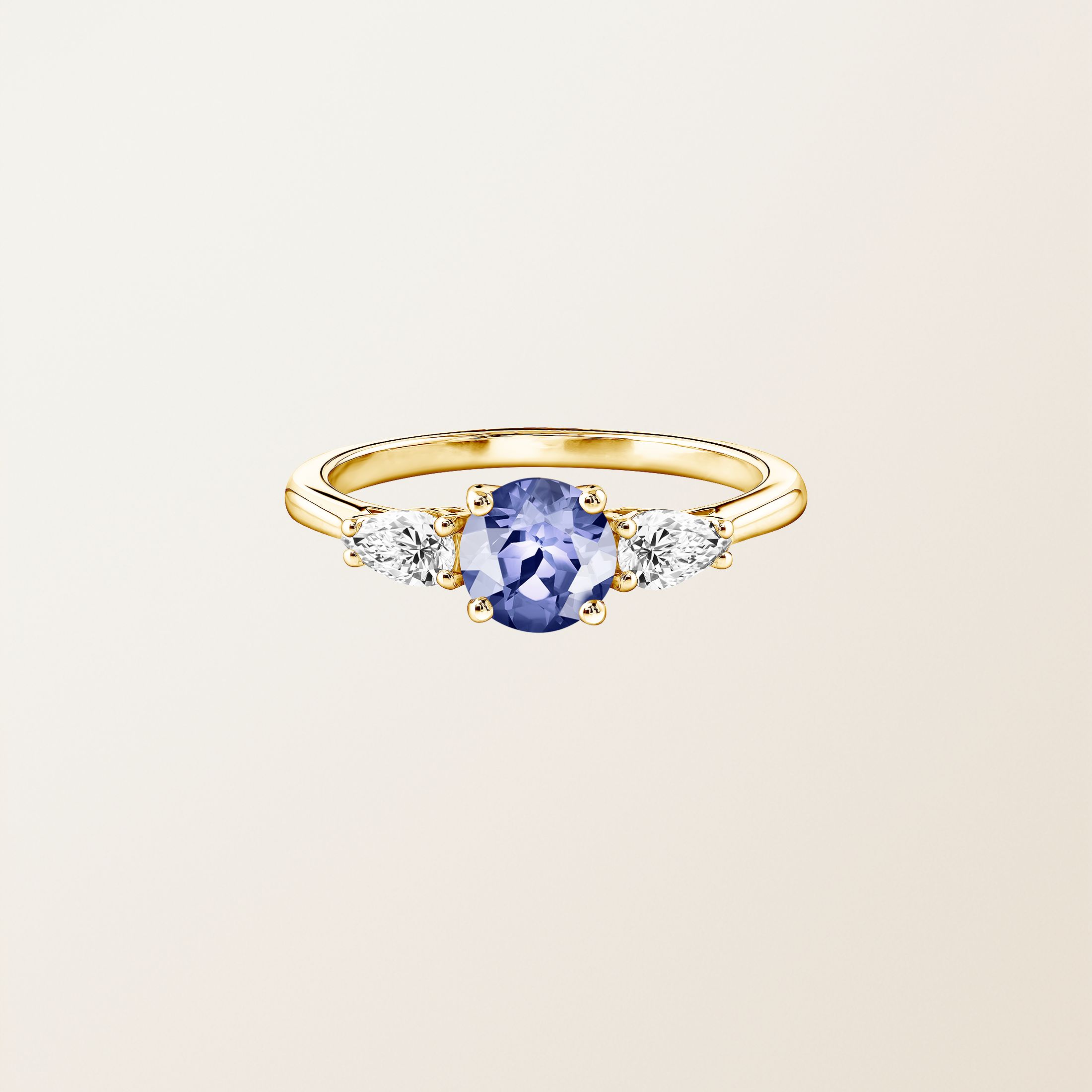 Bague Or jaune 18 cts Tanzanite Lady Duo de Poires