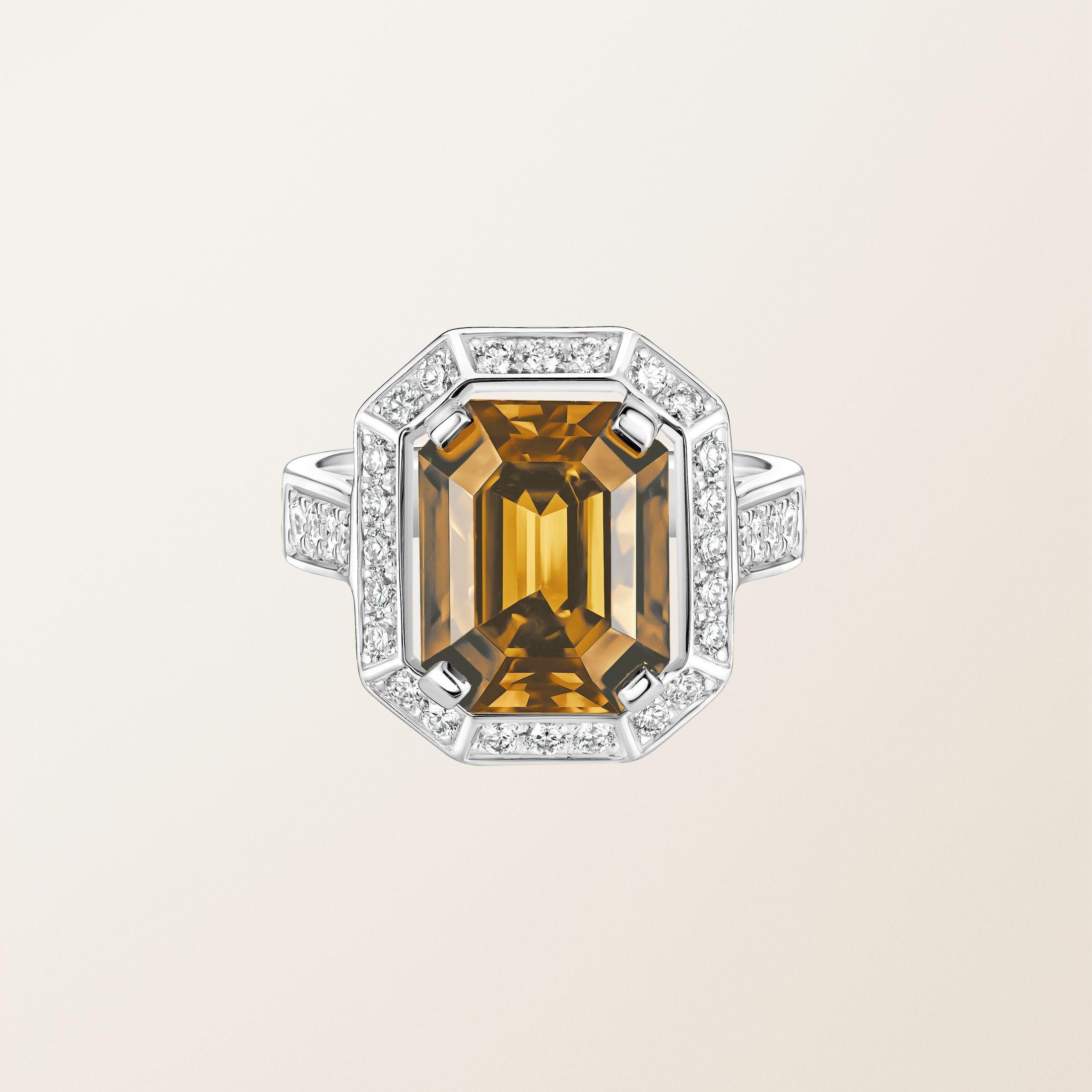 リング 18金ホワイトゴールド クリソベリル Art Déco Prima
