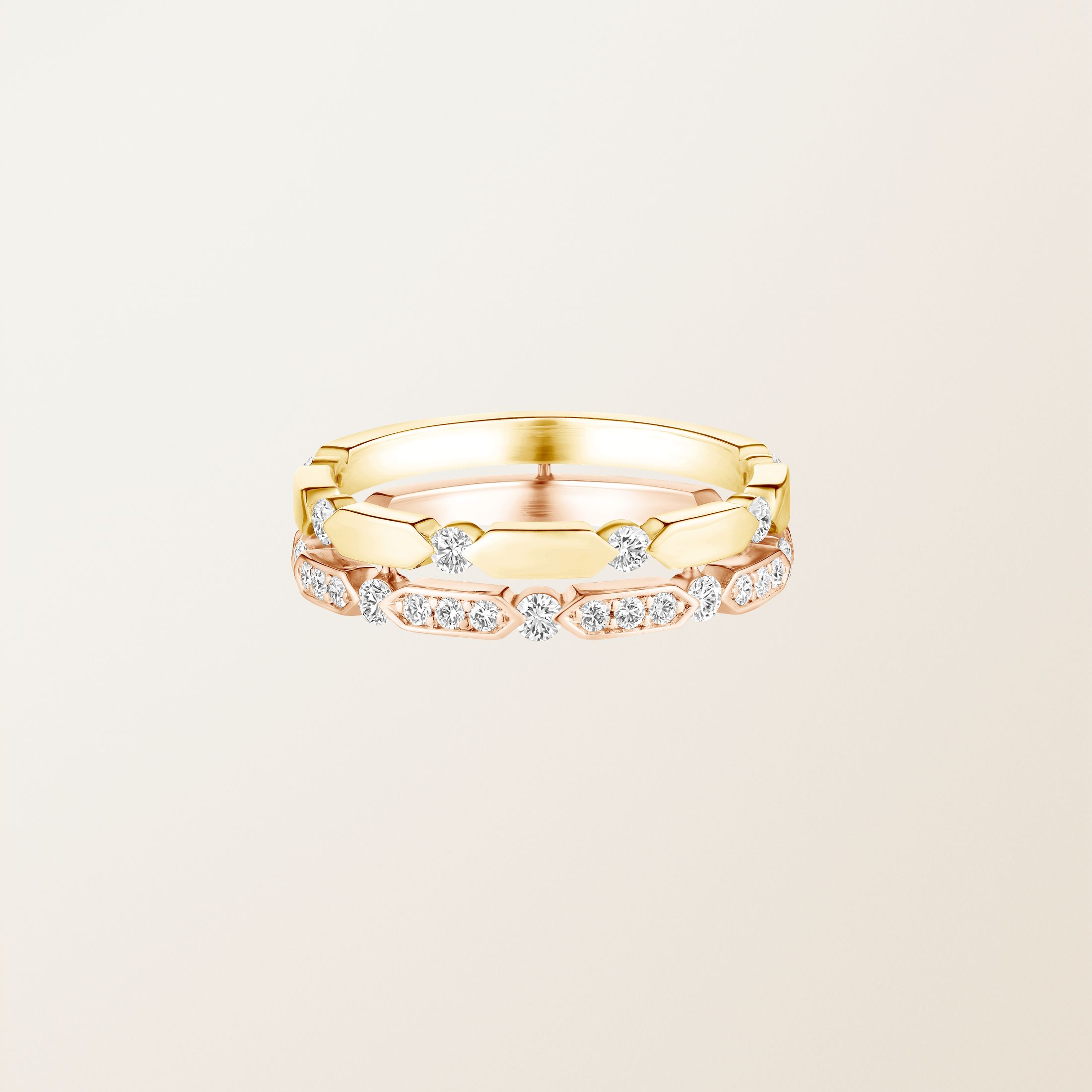Bague Or jaune / Or rose 18 cts Diamant MET Duo M