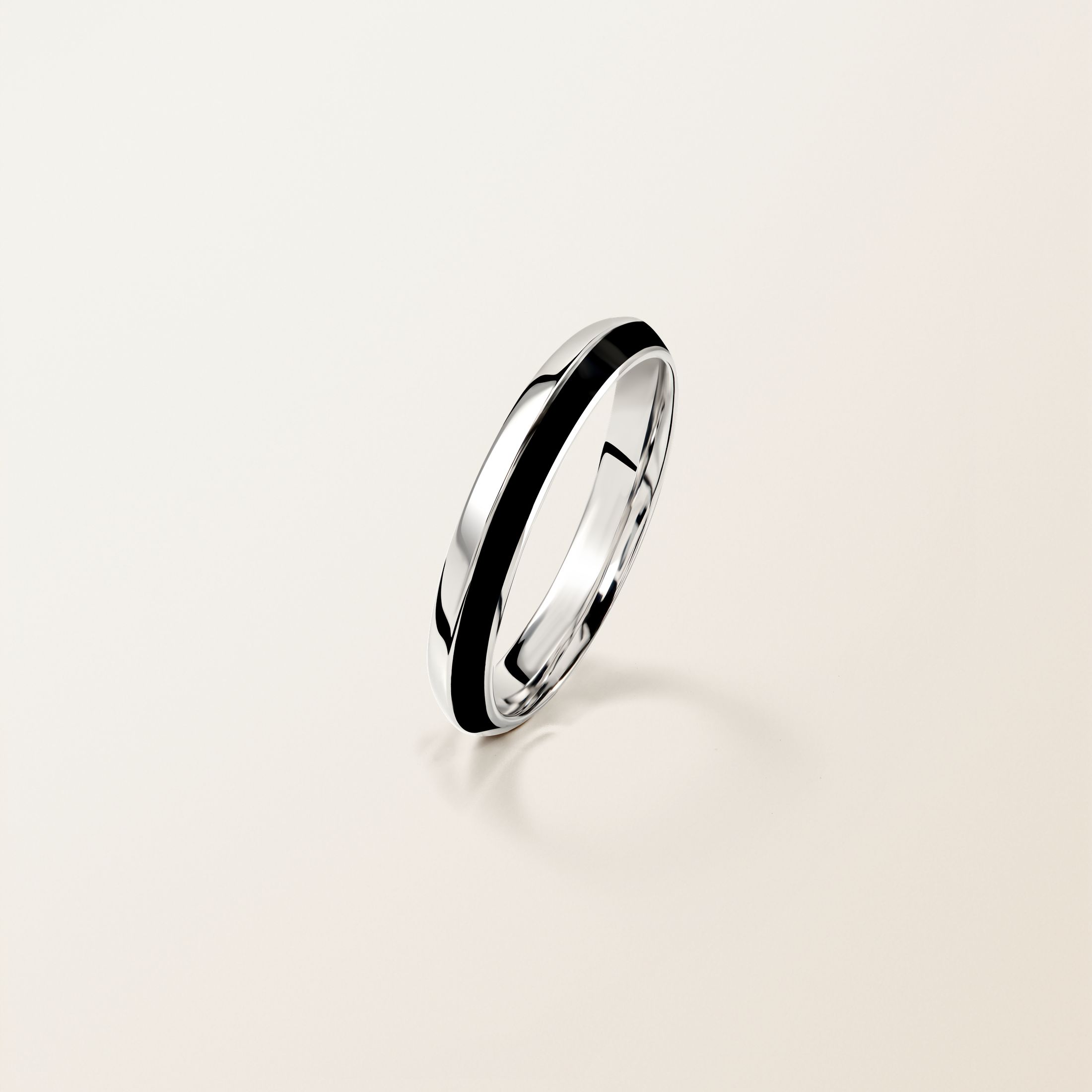 リング 18金ホワイトゴールド Thésée Laque 3,5 mm