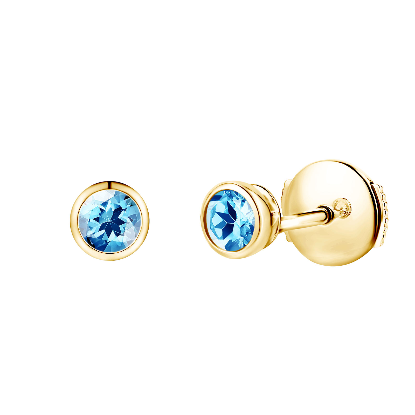 Boucles d'oreilles Or jaune Topaze Gemmyorama Solo 1