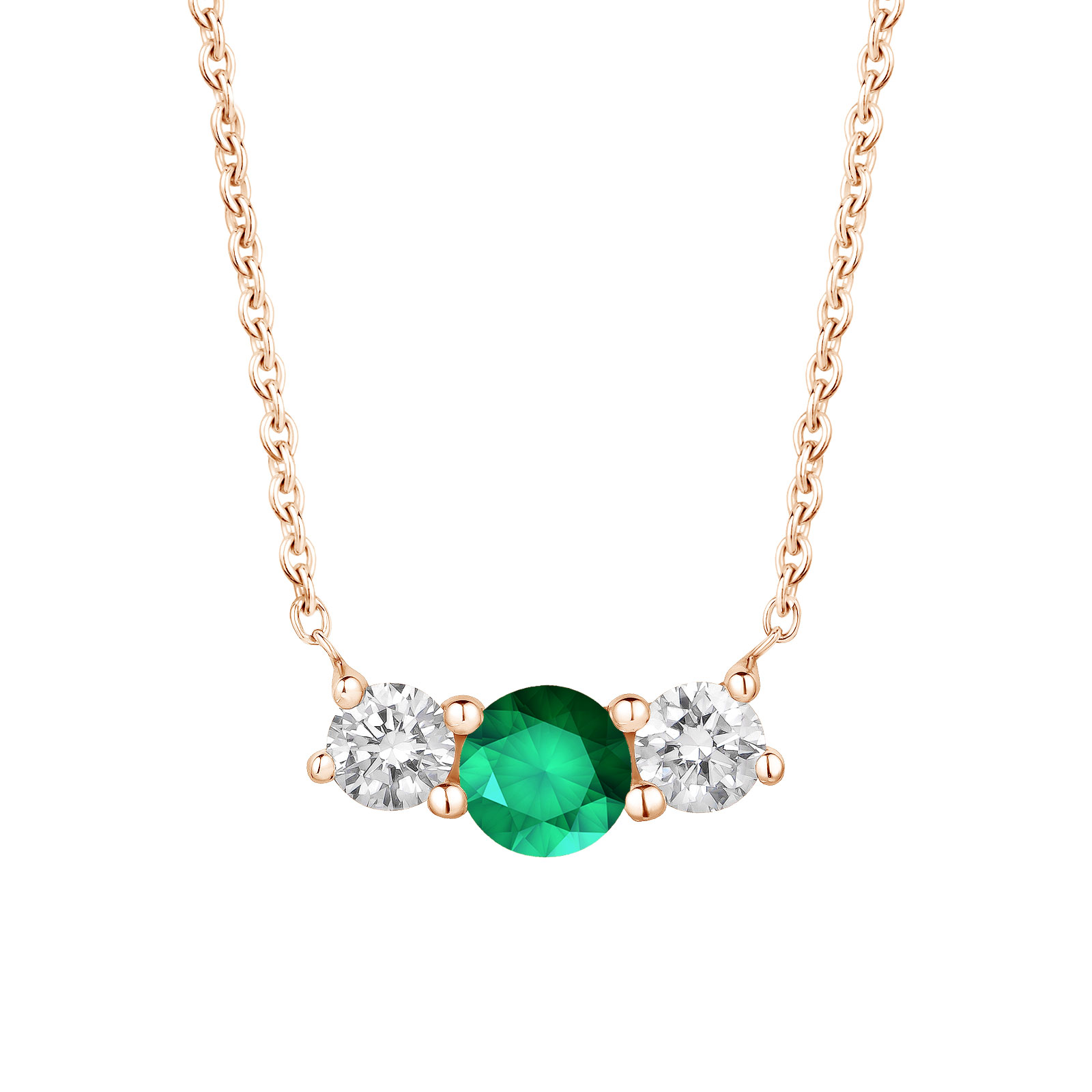 Rose gold emerald pendant Clearance