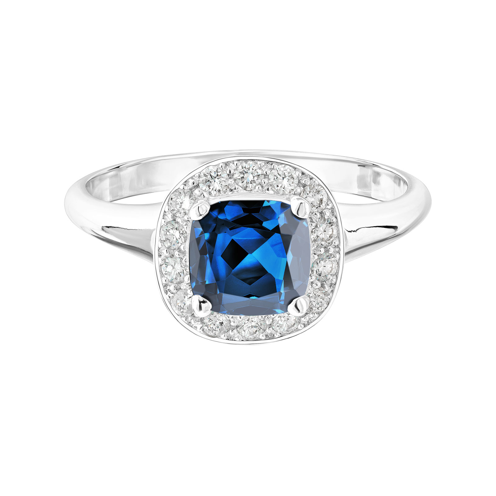 Bague Or blanc Saphir et diamants Mada 1