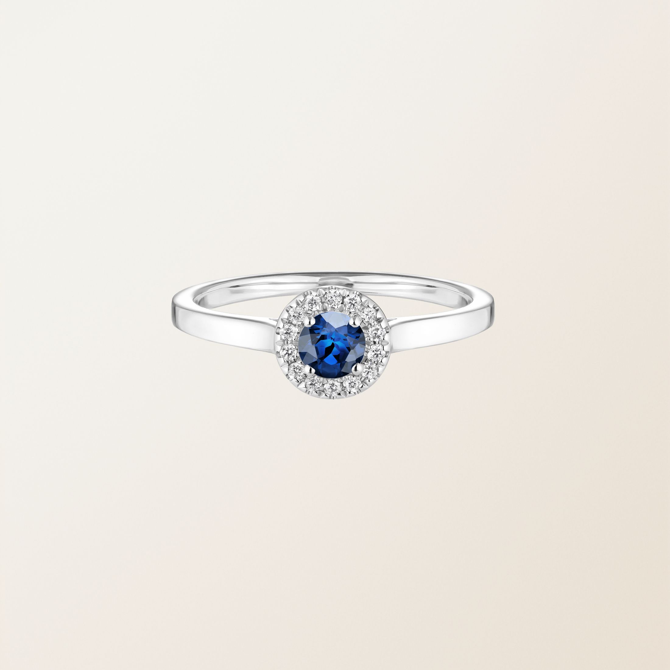 Bague Or blanc 18 cts Saphir Rétromantique S