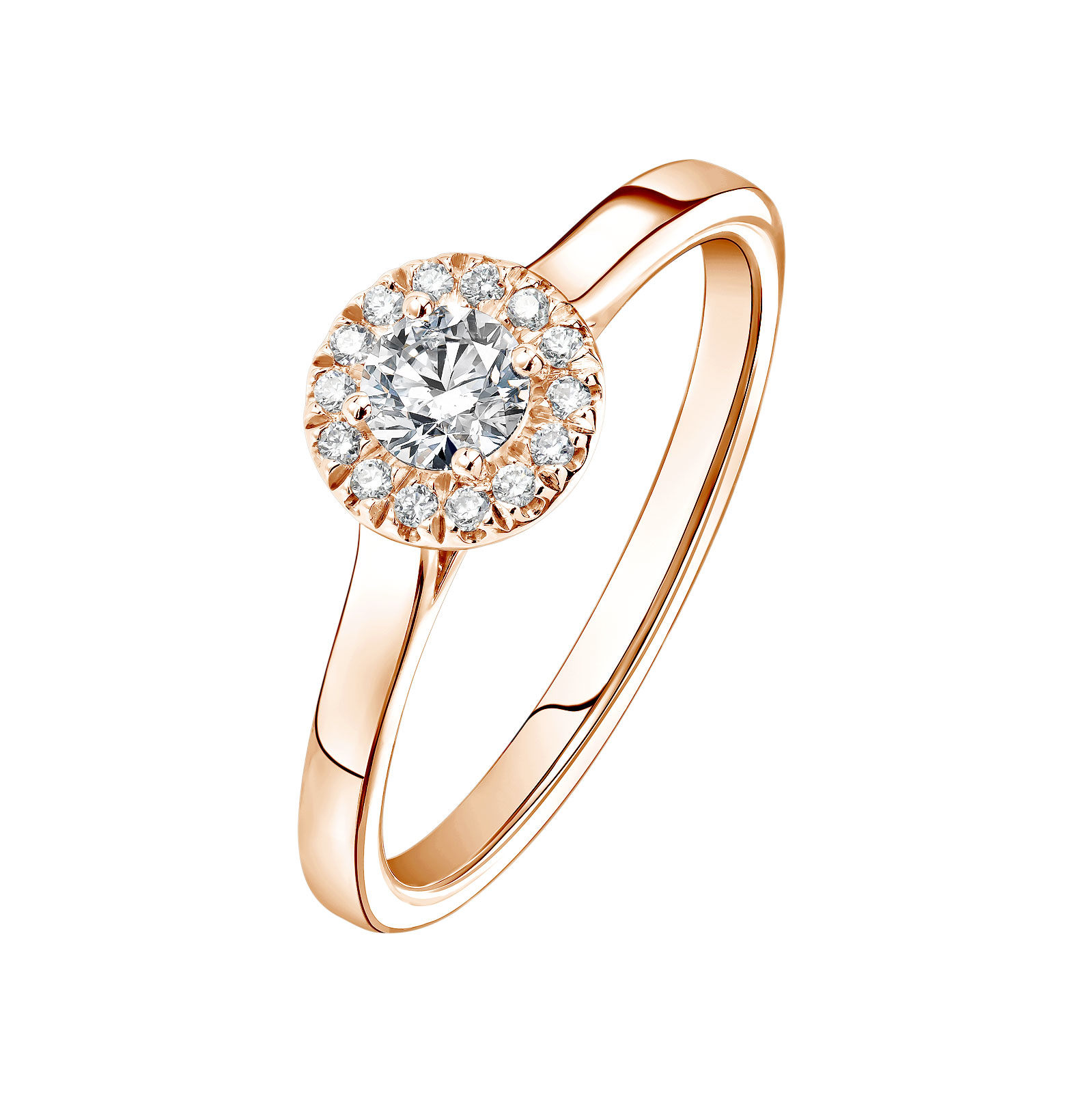 Bague Or rose Diamant Rétromantique S 1