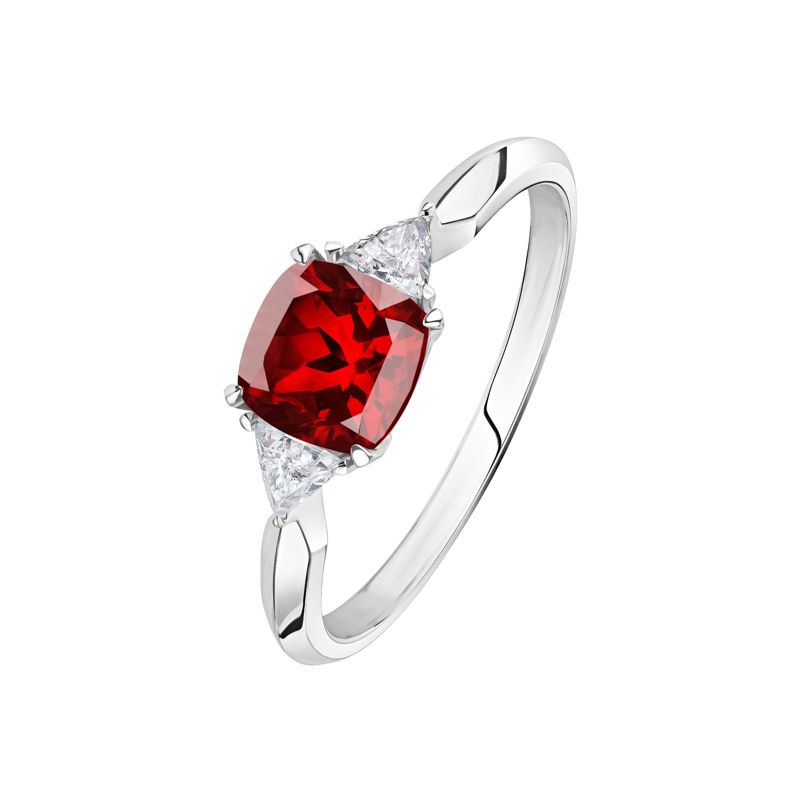 Bague Or blanc Grenat et diamants Kennedy 1