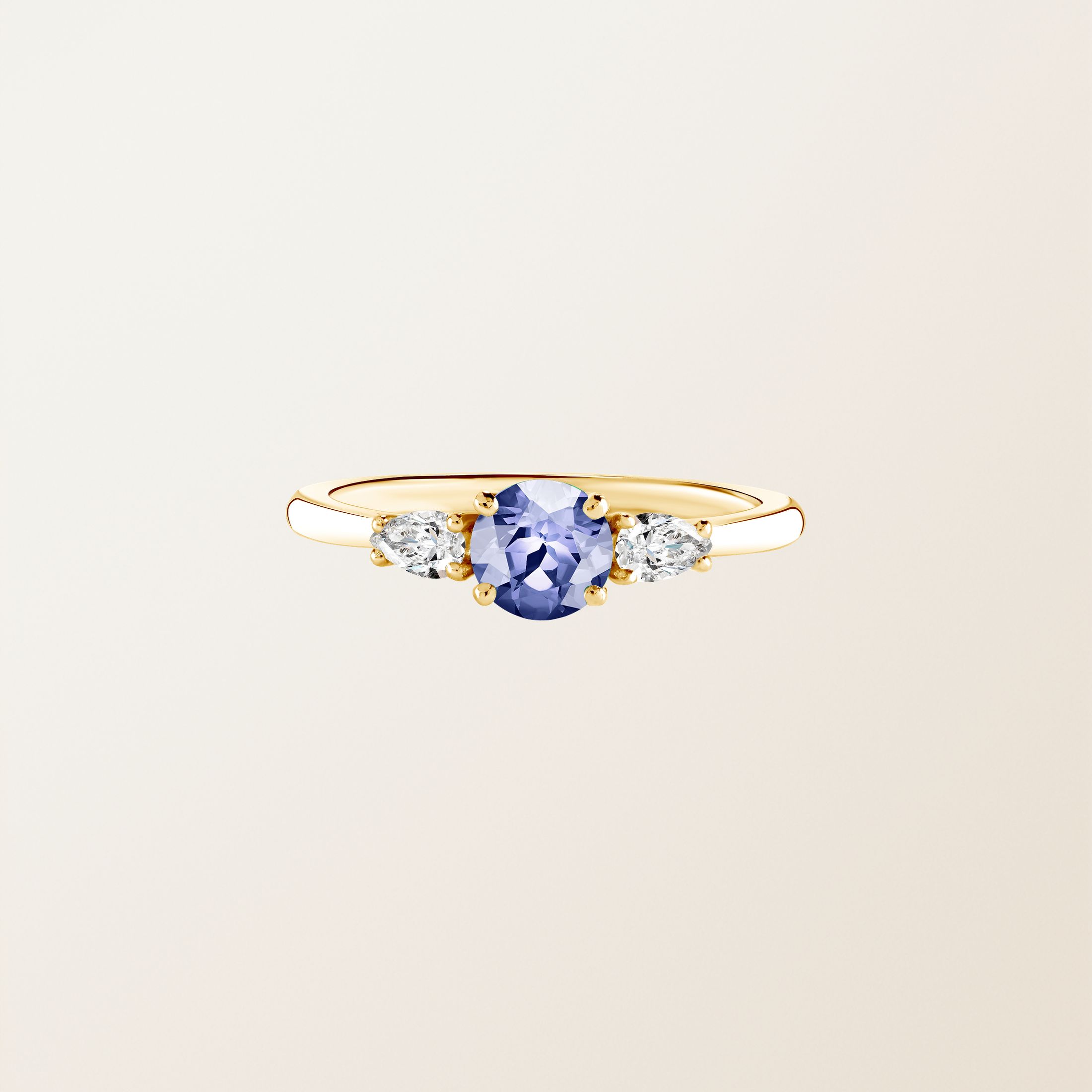 Bague Or jaune 18 cts Tanzanite Little Lady Duo de Poires