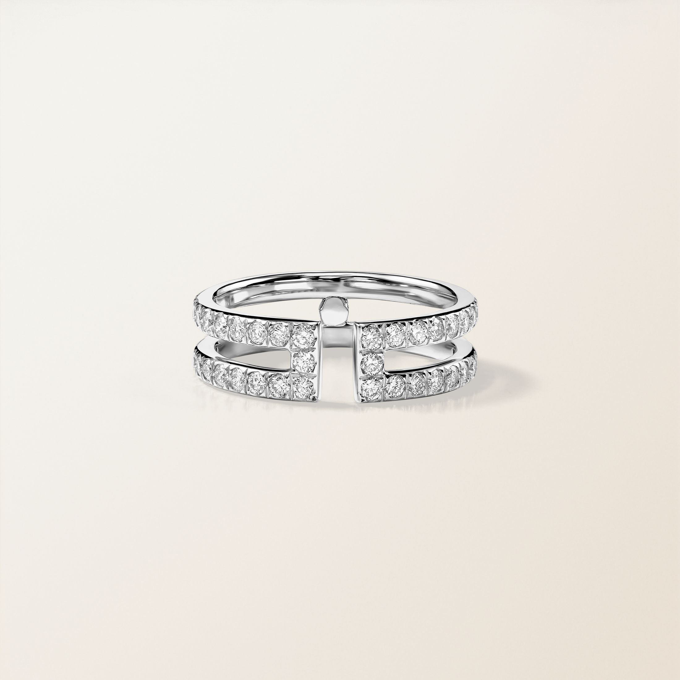 Bague Or blanc 18 cts Diamant Ariane Pavée