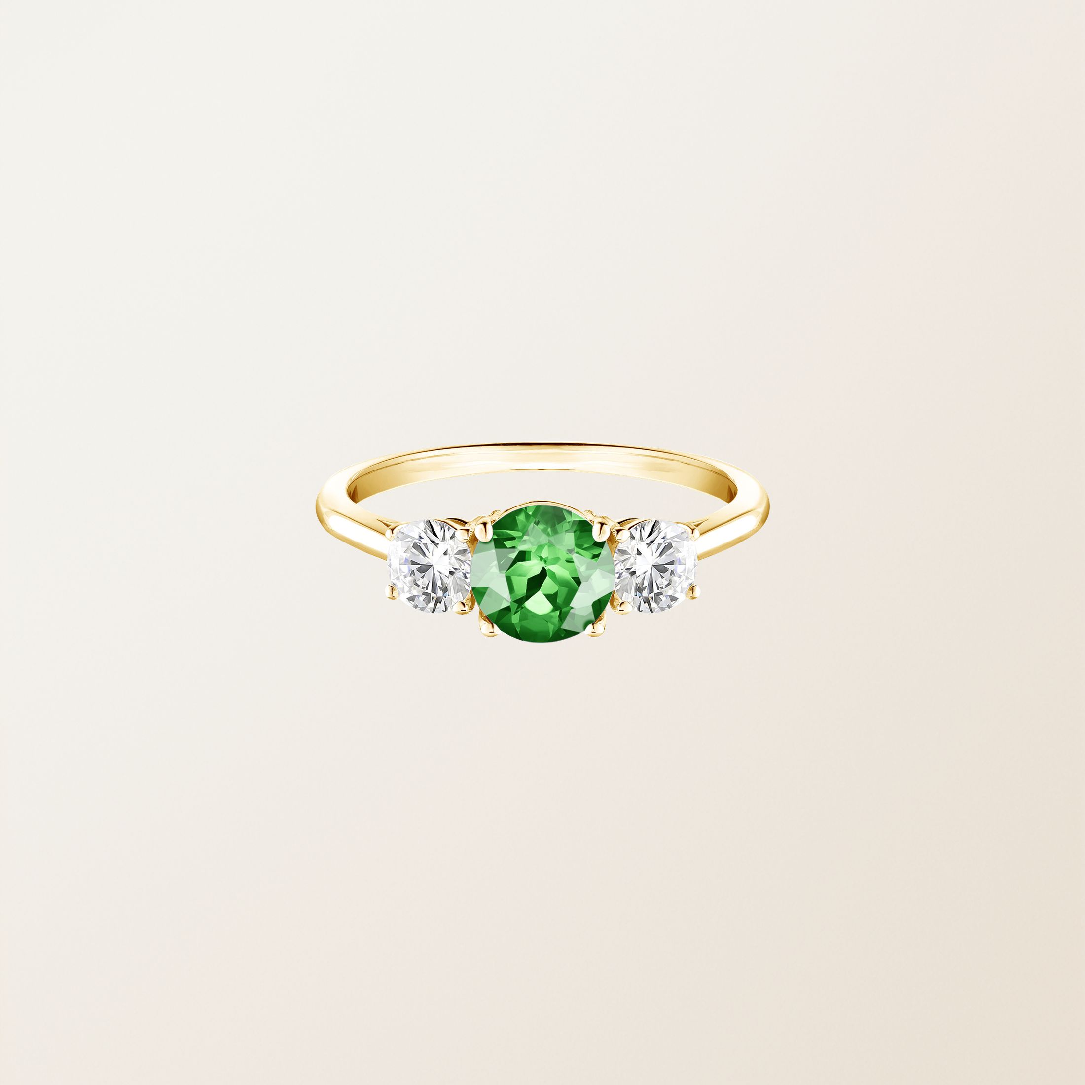 Bague Or jaune 18 cts Tsavorite Little Lady Duo