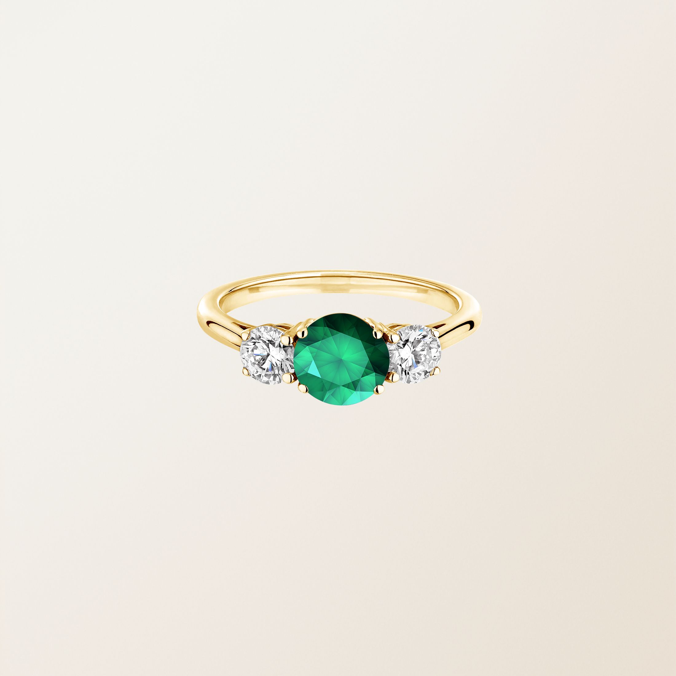 Ring 18K Gelbgold Smaragdgrün Lady Duo