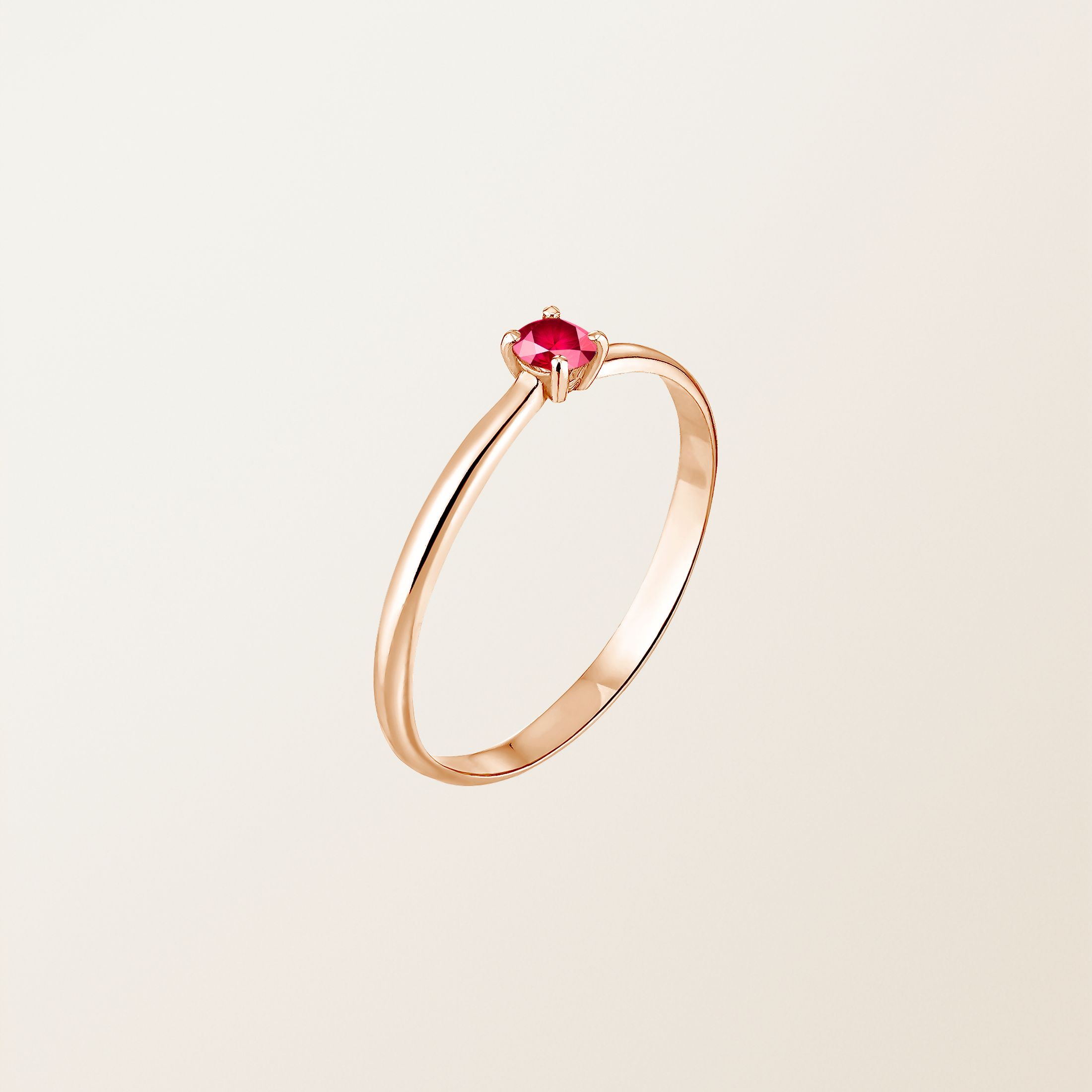 Bague Or rose 18 cts Rubis Mini Lady