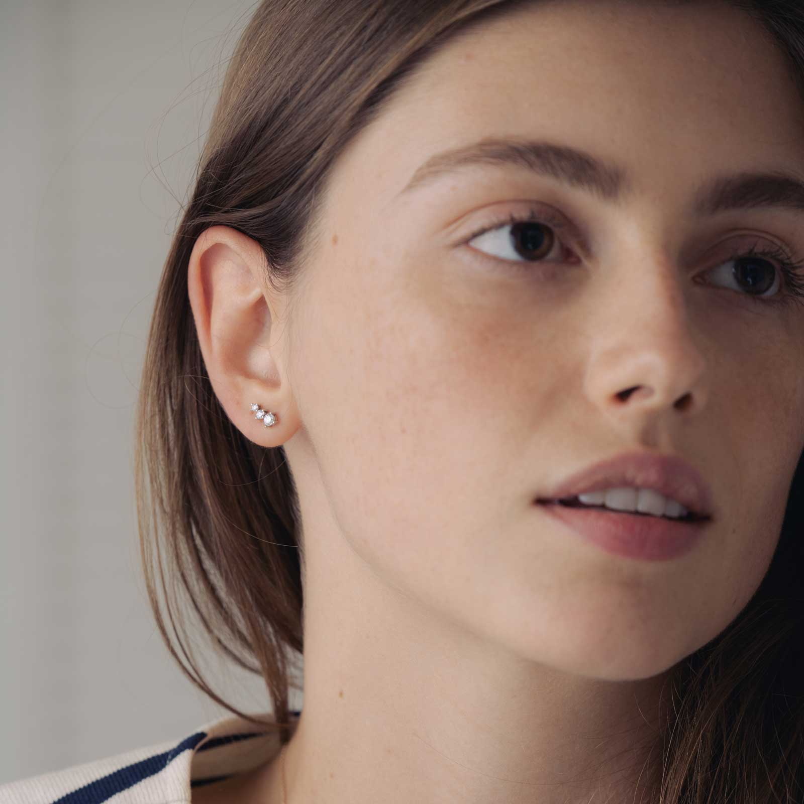 Boucles d'oreilles Or blanc Diamant Lady Trio 4