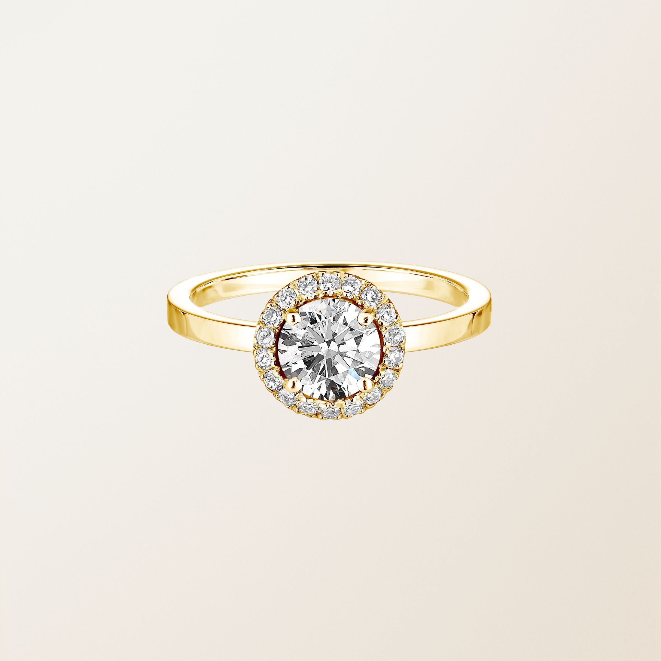 Bague Or jaune 18 cts Diamant Rétromantique L