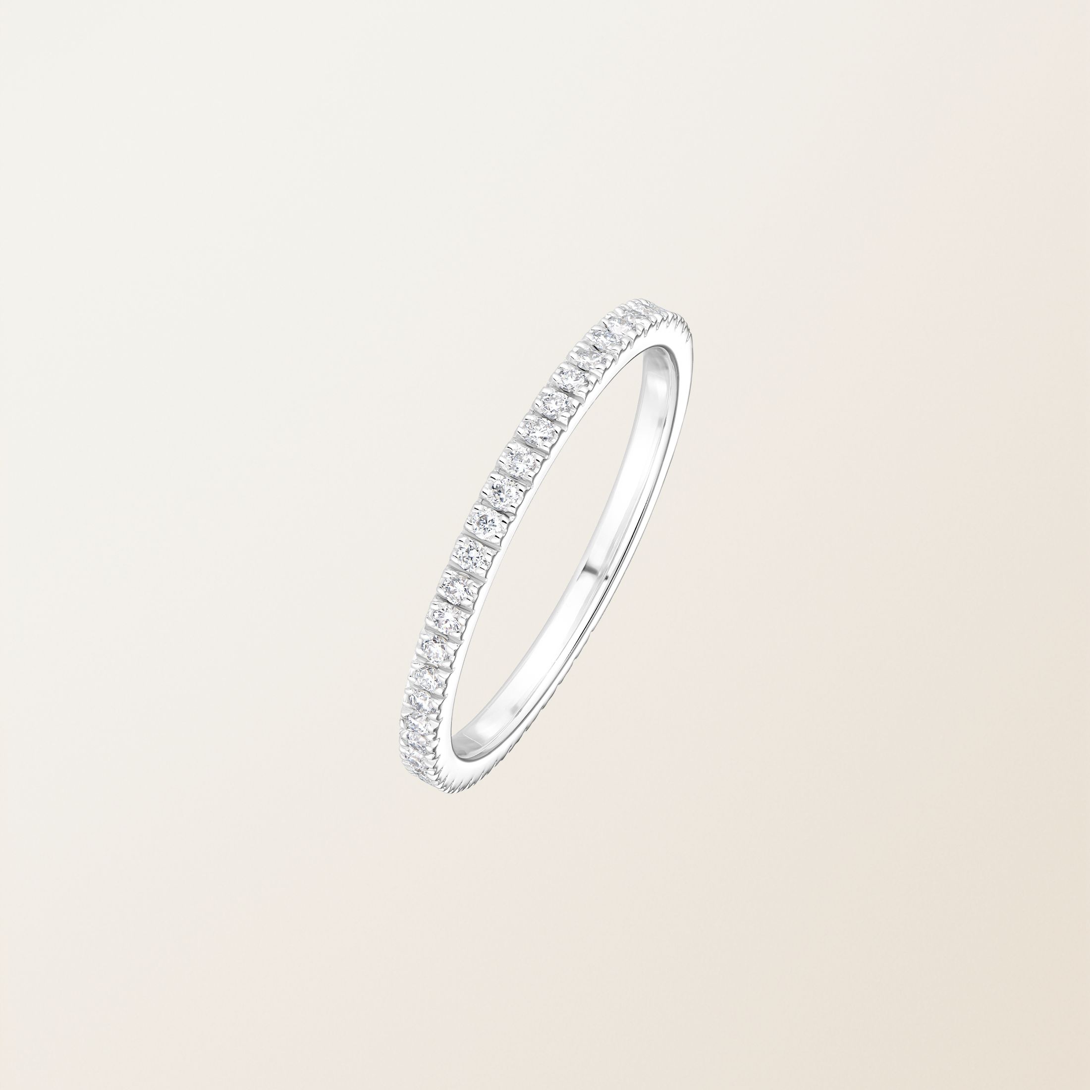 Alliance Or blanc 18 cts Diamant Rétromantique