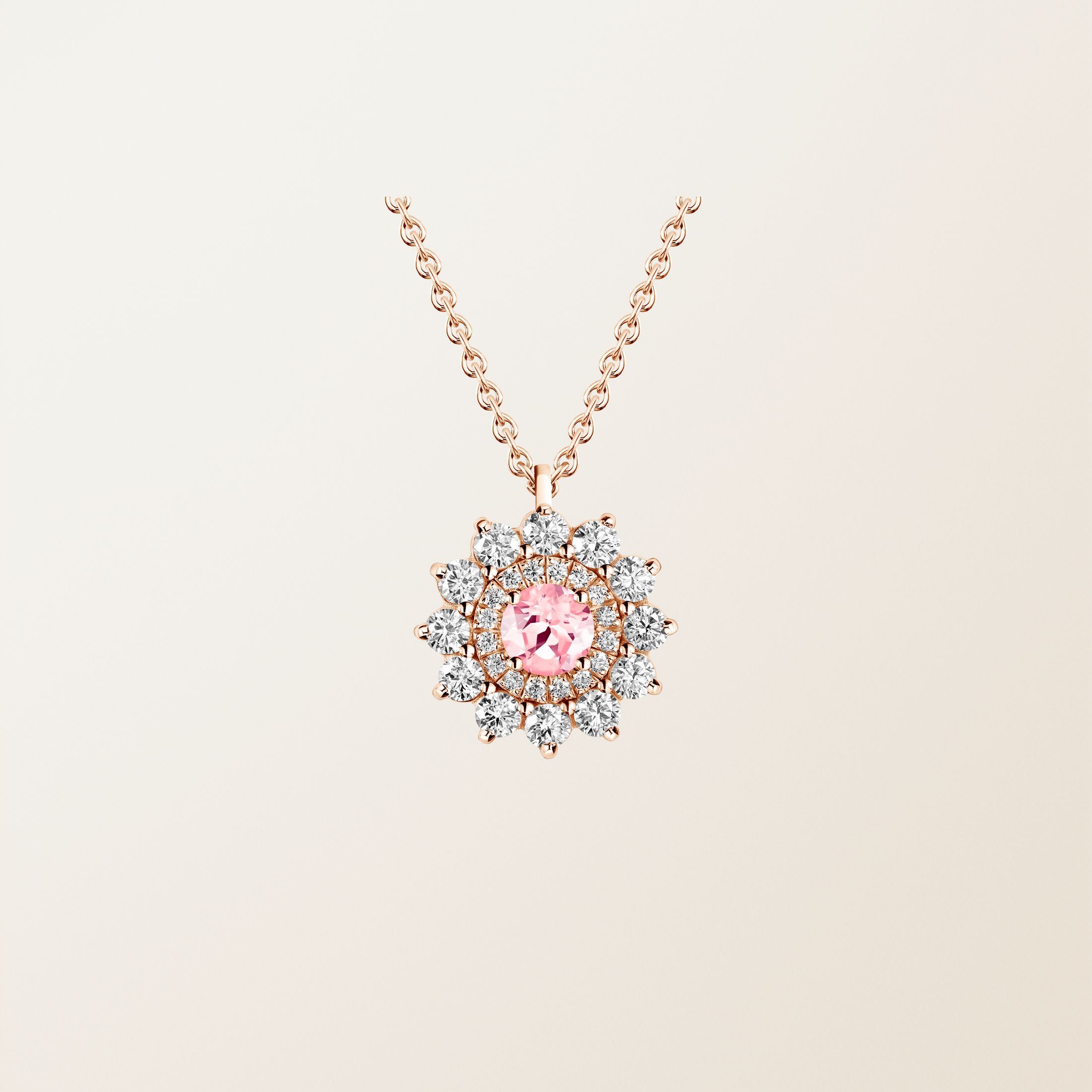 Pendentif Or rose 18 cts Tourmaline Lefkos
