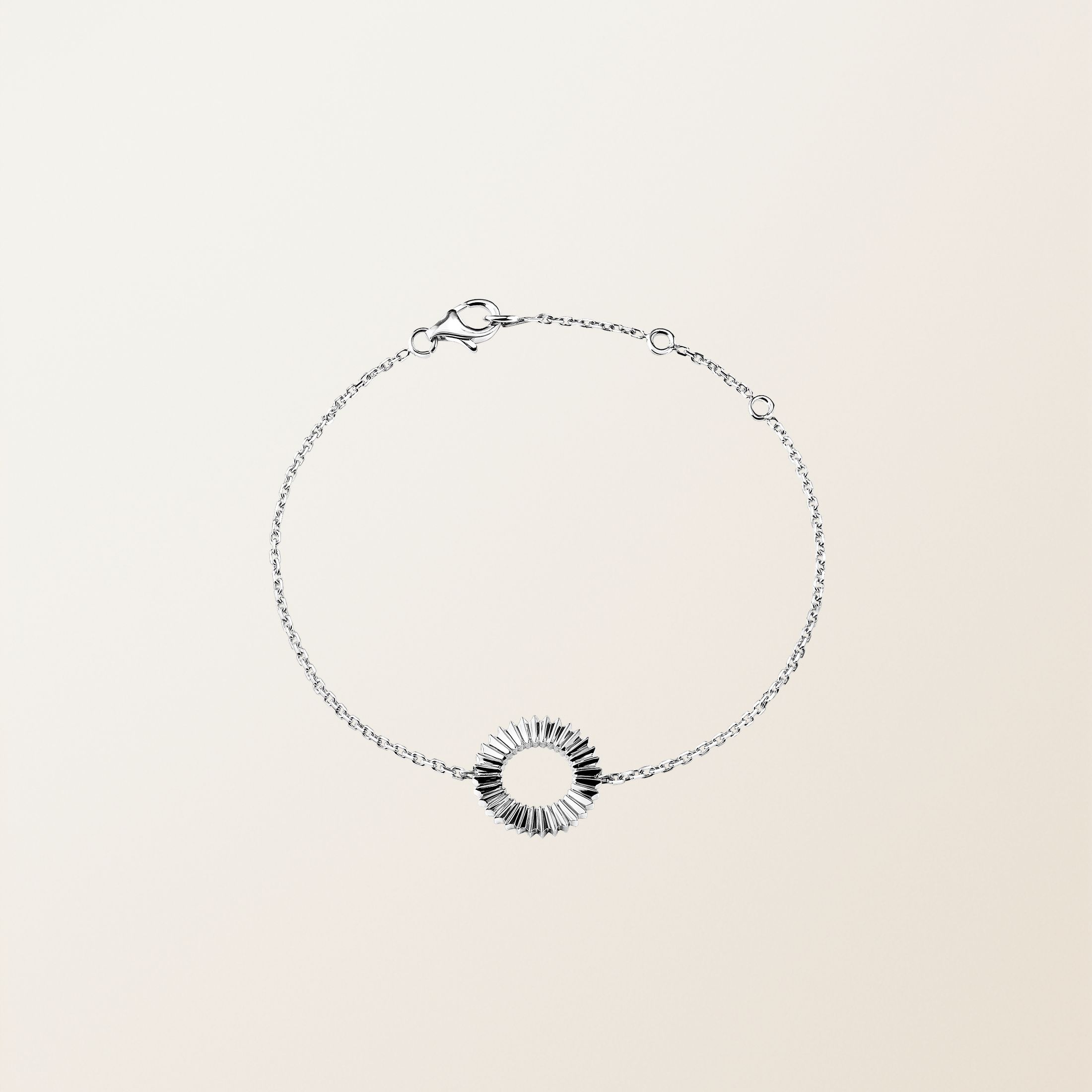 Bracelet Or blanc 18 cts Entaille Rayons S