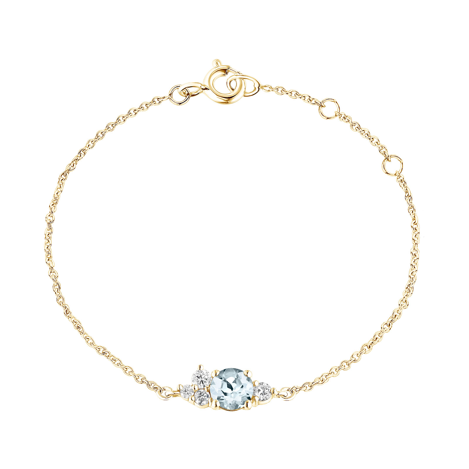 Bracelet Or jaune Aigue-marine et diamants Baby EverBloom 1