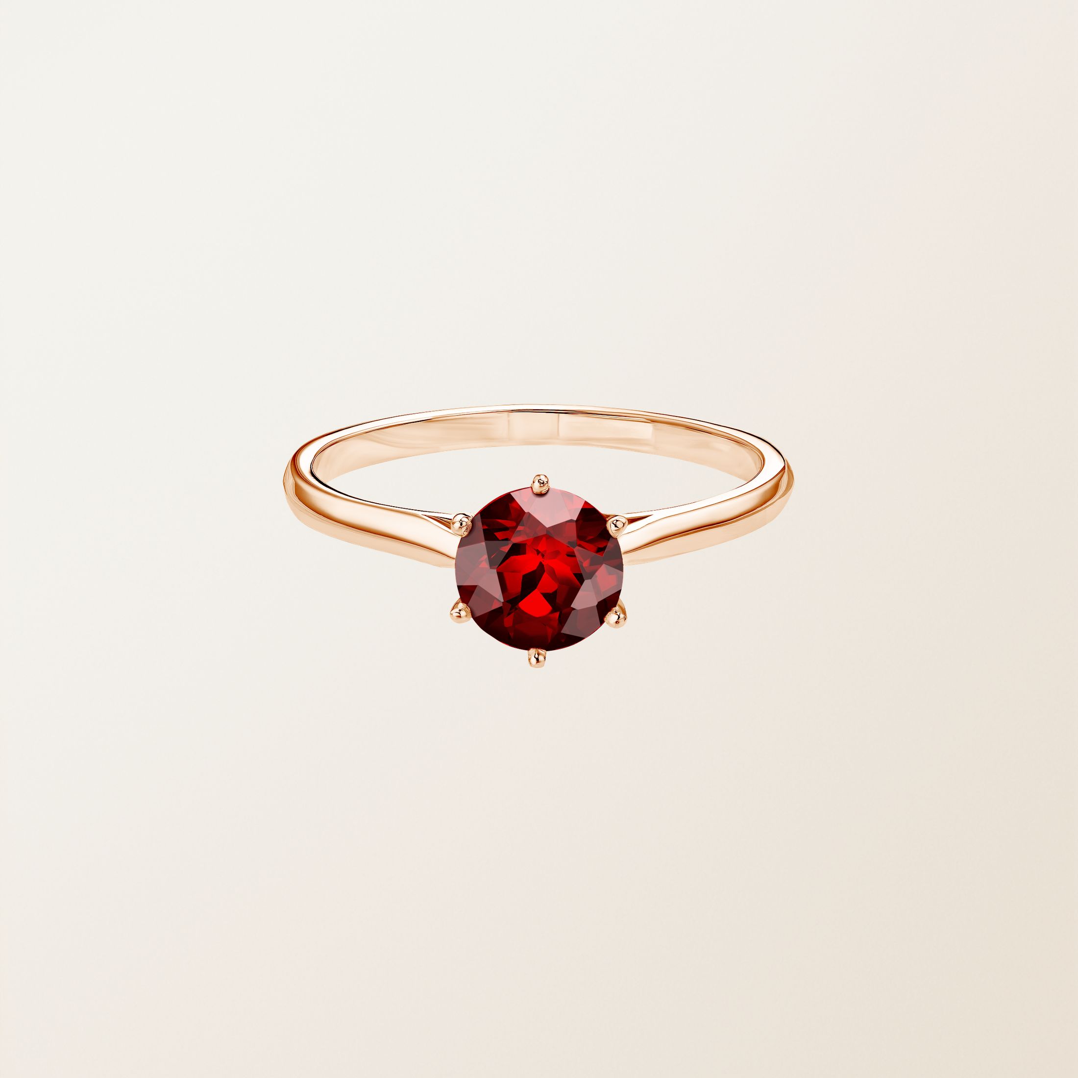 Bague Or rose 18 cts Grenat Lady
