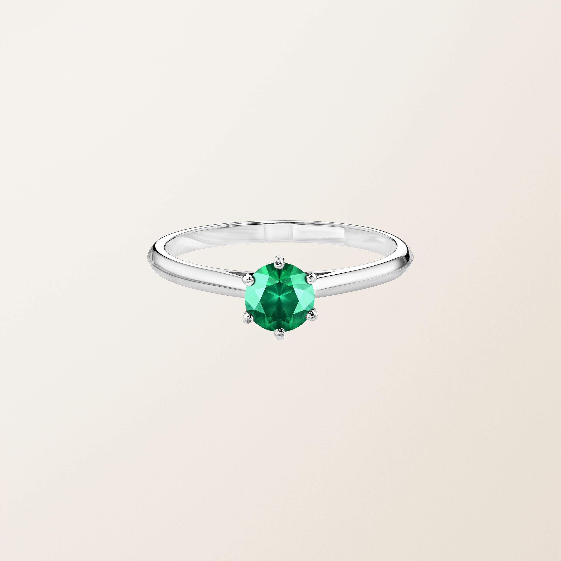 Bague Or blanc 18 cts Emeraude Little Lady