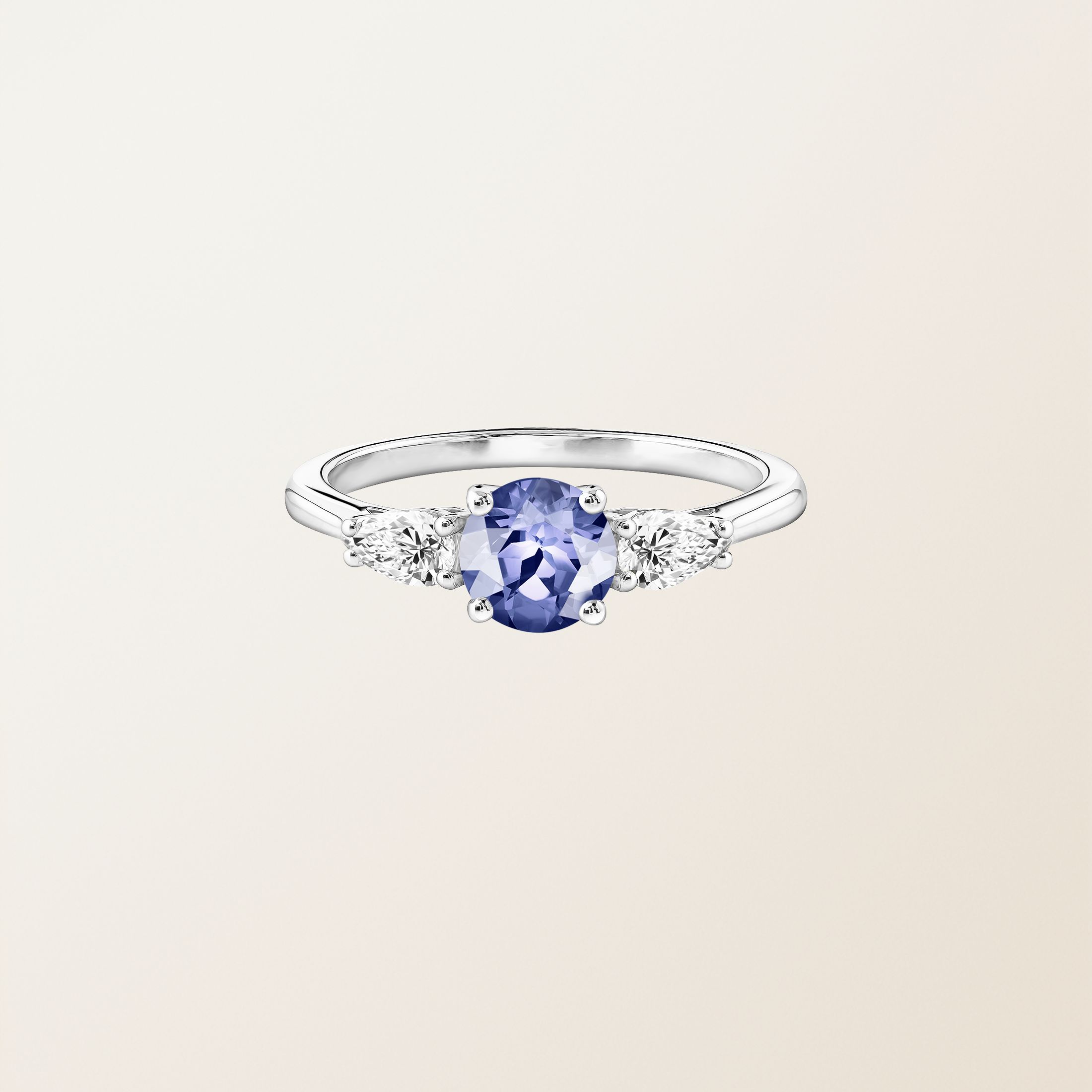 Bague Or blanc 18 cts Tanzanite Lady Duo de Poires