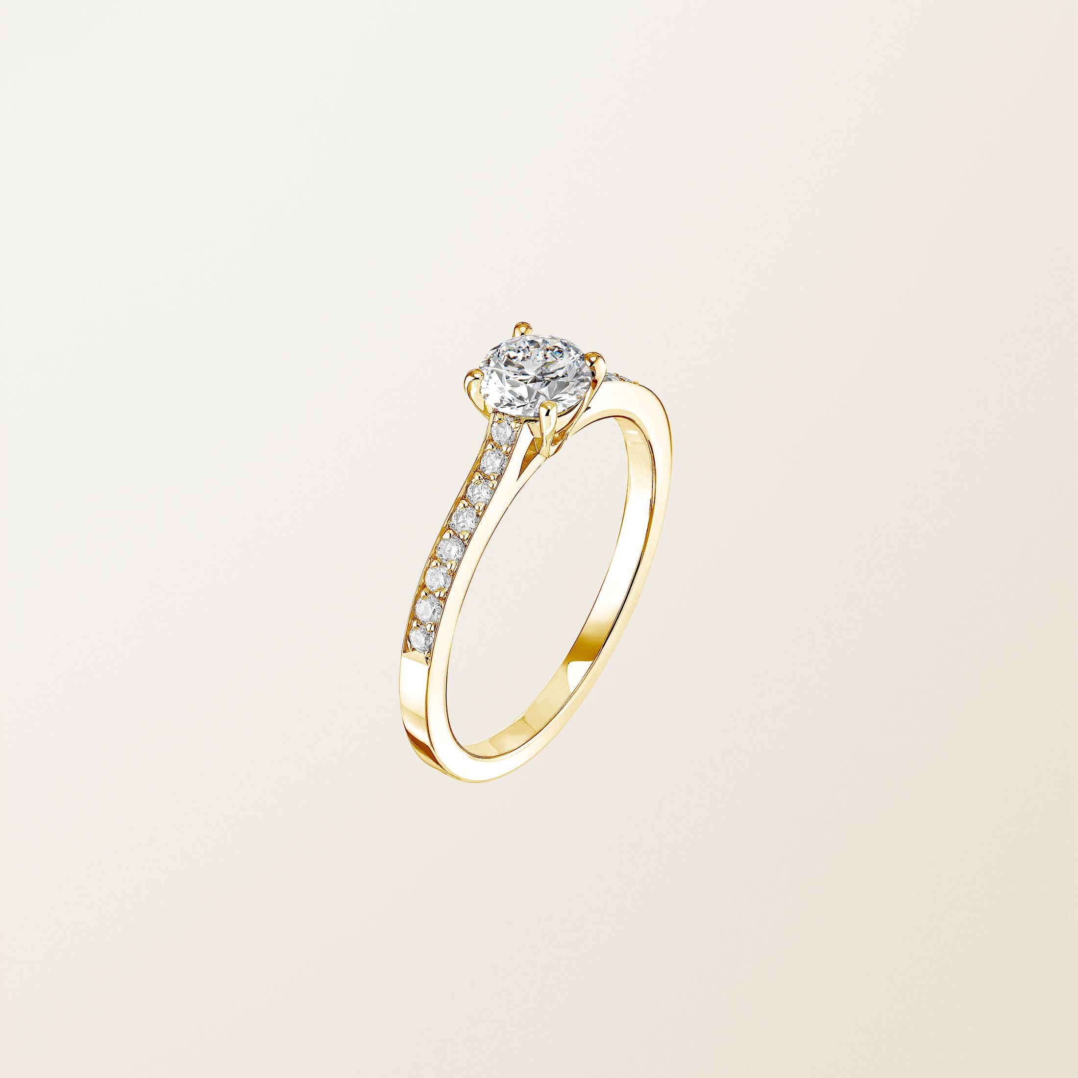 Bague Or jaune 18 cts Diamant Little Lady Pavée