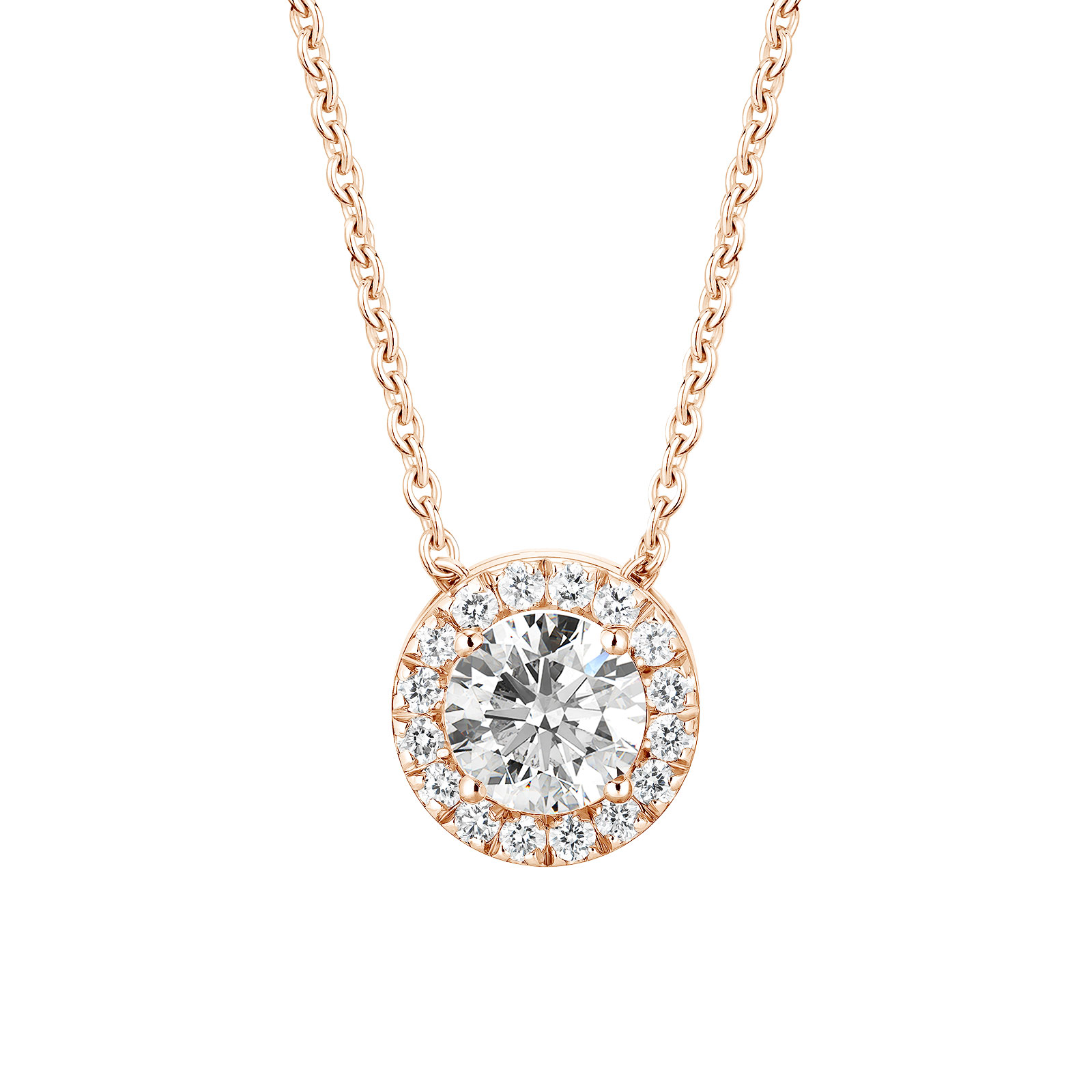 Pendentif Or rose Diamant Rétromantique M 1
